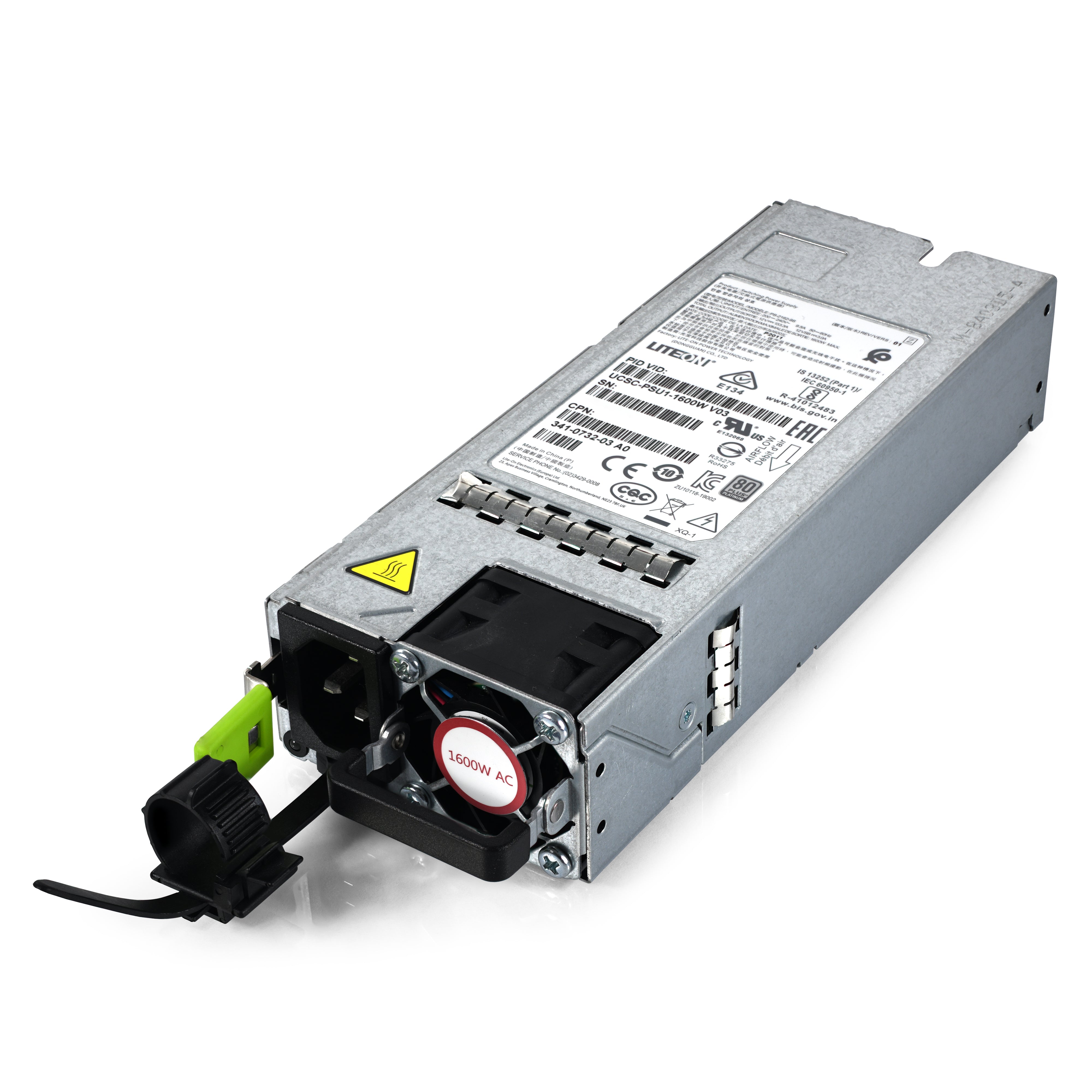 Cisco UCS 1400W Power Supply Unit (PSU) - 100-240V AC Input - Model 341-0732-03 A0 - UCSC-PSU1-1600W-V03 - Replacement Server PSU for Data Centers & Enterprise IT Infrastructure
