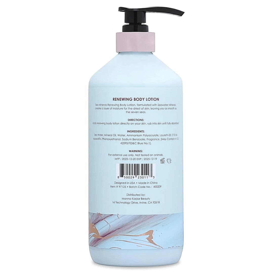 Manna Kadar Beauty Dead Sea Minerals Renewing Body Lotion with Eucalyptus & Marine Collagen - Deep Moisturizing, Non-Greasy Formula for Smooth, Rejuvenated Skin | Soothes Dry Skin | Perfect for Daily Hydration & Post-Shower Care