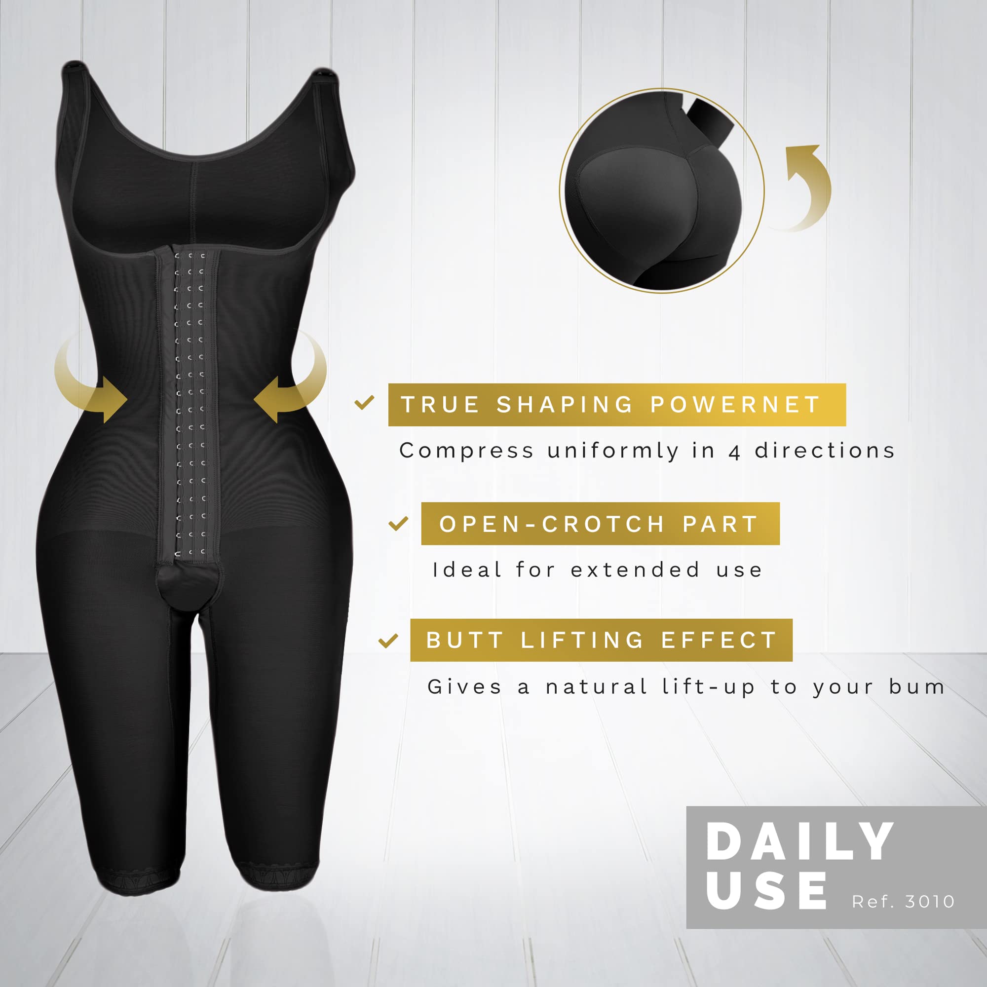 LADY COMFORT 3010 Slimming Shapewear Bodysuit - Post Surgery Compression Garment & Everyday Waist Trainer for Women | Perfect for Tummy Control, Postpartum Recovery & Special Occasions