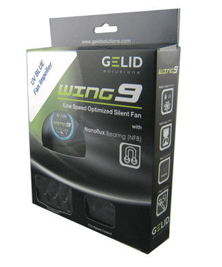 Gelid Wing 9 92x92x25mm High Performance Gaming PC Cooling Fan with Blue LED - Quiet Operation for Computer Case, CPU Cooler & PC Builds