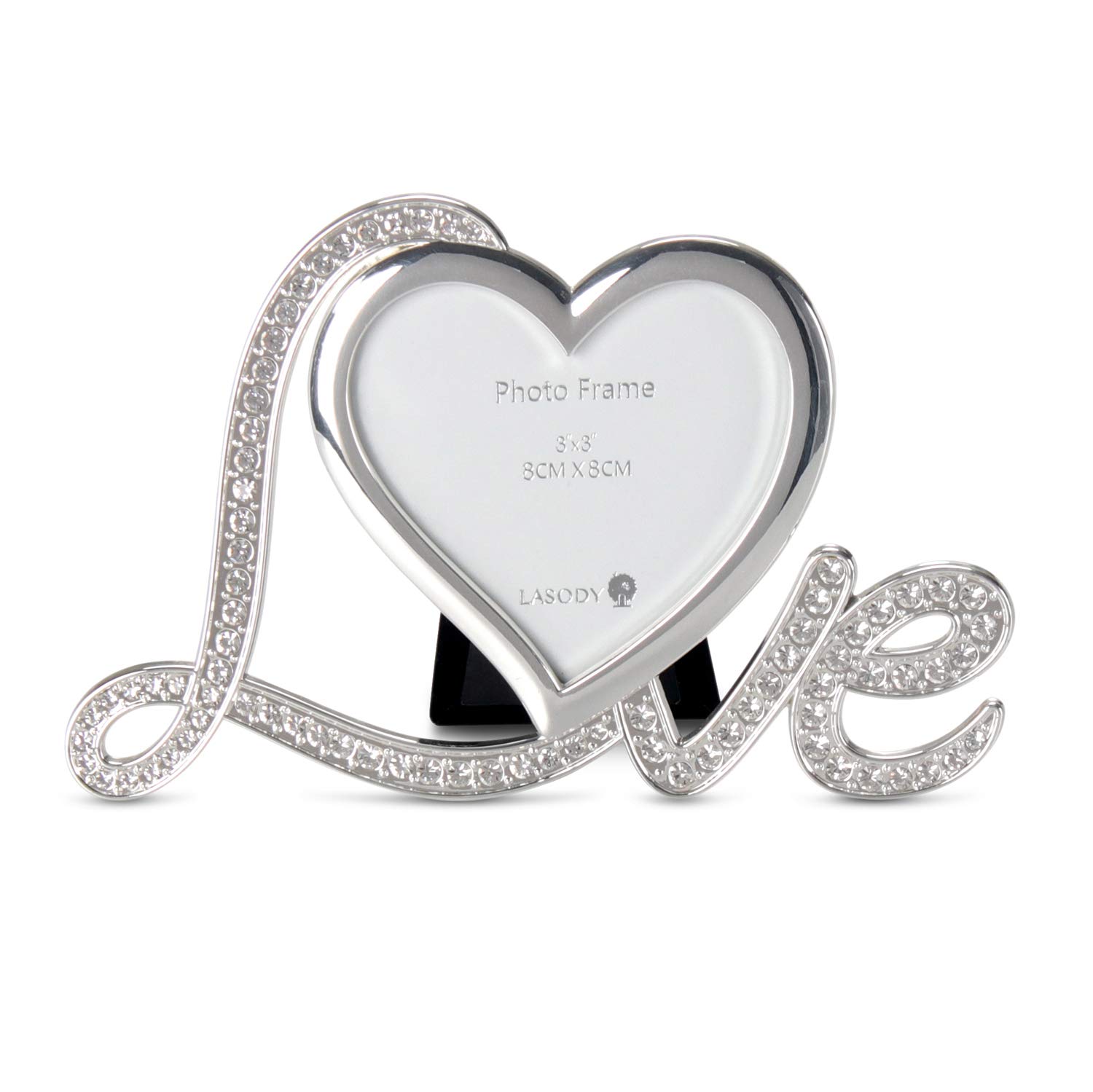 Elegant Silver Heart Photo Frame - 3x3 Inch for Wedding & Valentine's Gifts - Home Decor