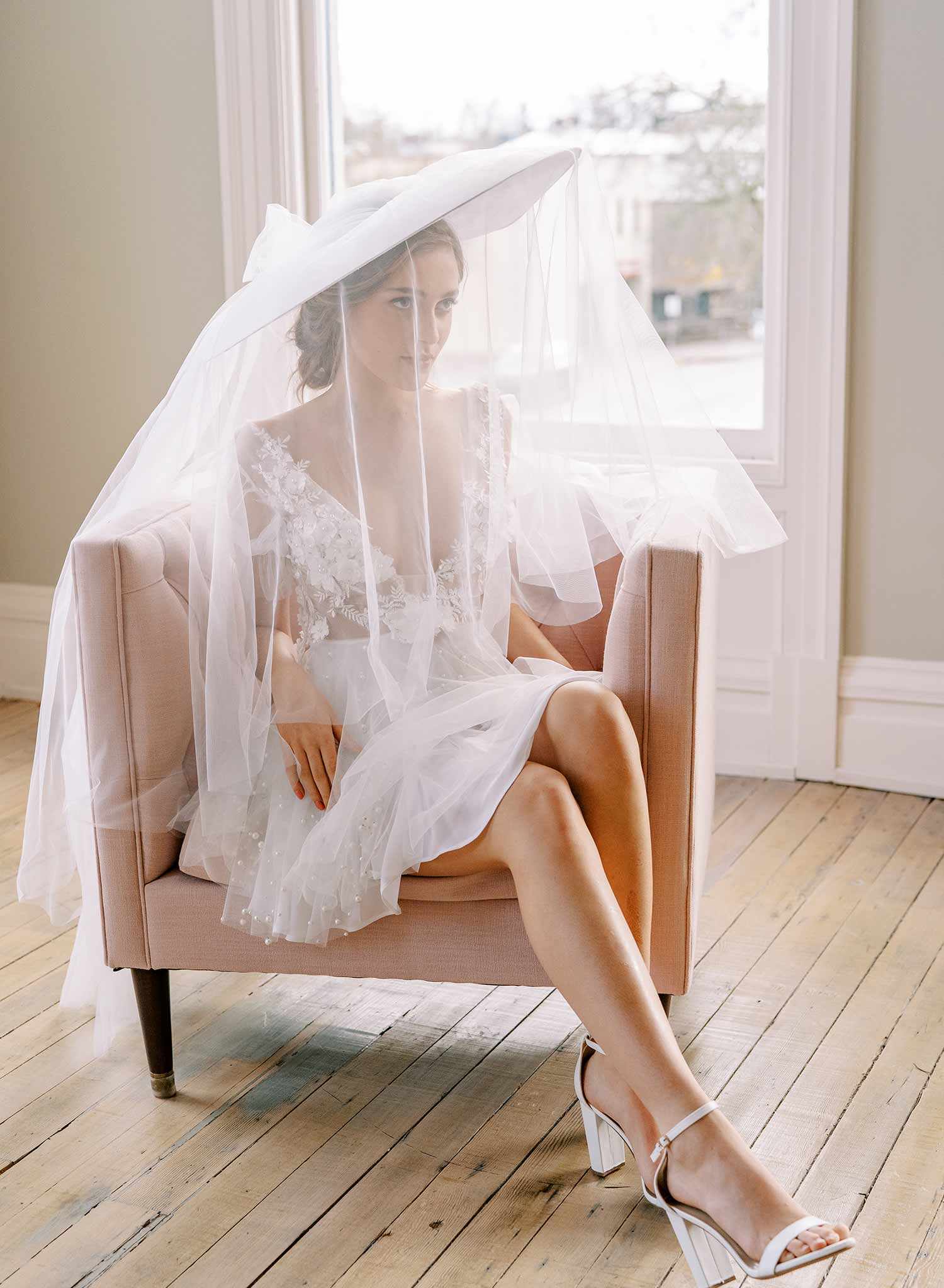 Dream Cloud Bridal Hat with Veil - Elegant Wedding Headpiece Style #2456 | Perfect for Bridal Showers, Ceremonies & Photo Shoots