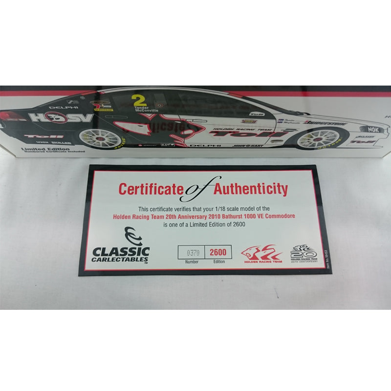 1:18 Scale Holden Racing Team VE Commodore 20th Anniversary Bathurst 18453 Diecast Model Car - Perfect for Collectors, Racing Fans, and Display Cases