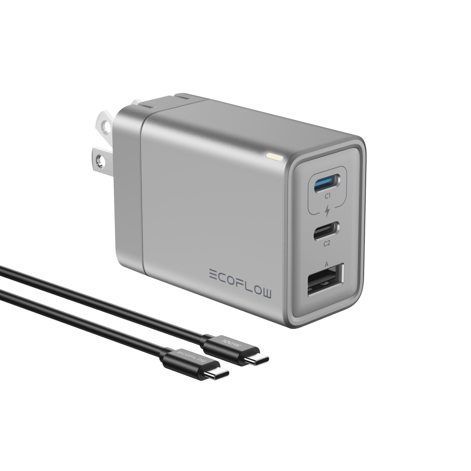 EcoFlow RAPID 65W GaN Fast Charger with 100W USB-C Cable - Compact & Powerful Charging for Laptops, Phones, Tablets - Perfect for Travel, Office & Home Use