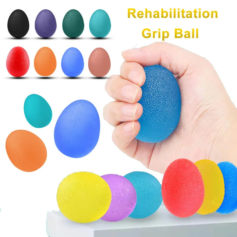 Silicone Hand Grip Strengthener Ball - Egg Shape Stress Relief & Finger Exercise Tool for Men & Women - Gym, Fitness, Office & Home Workout Accessory