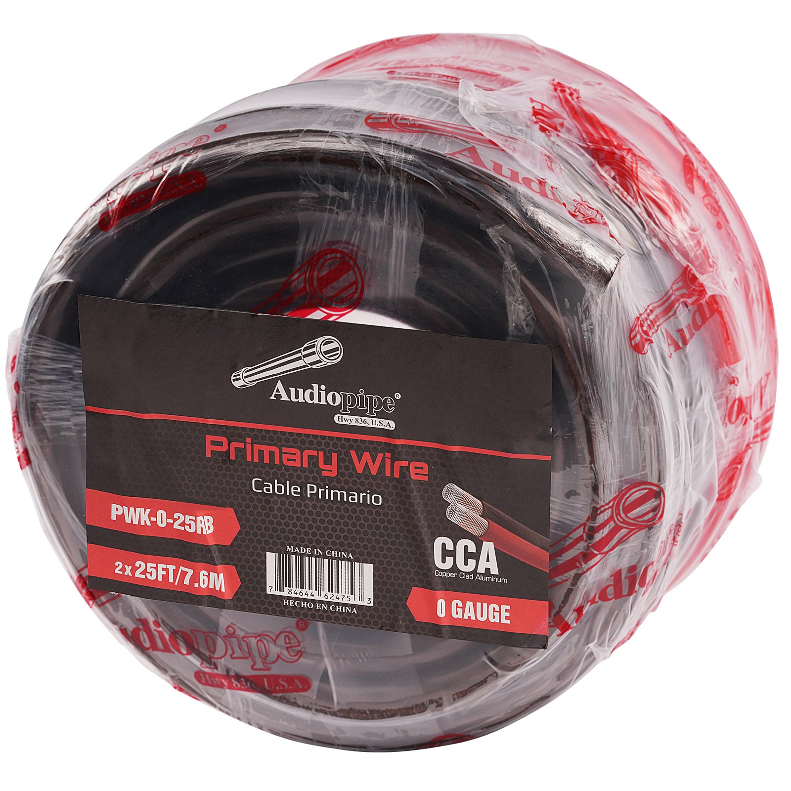 25Ft 0 Gauge Black and Red Primary Automotive Wire (PWK 0 25RB) - Heavy Duty Power Cable for Car Audio, Battery, and Electrical Wiring Applications