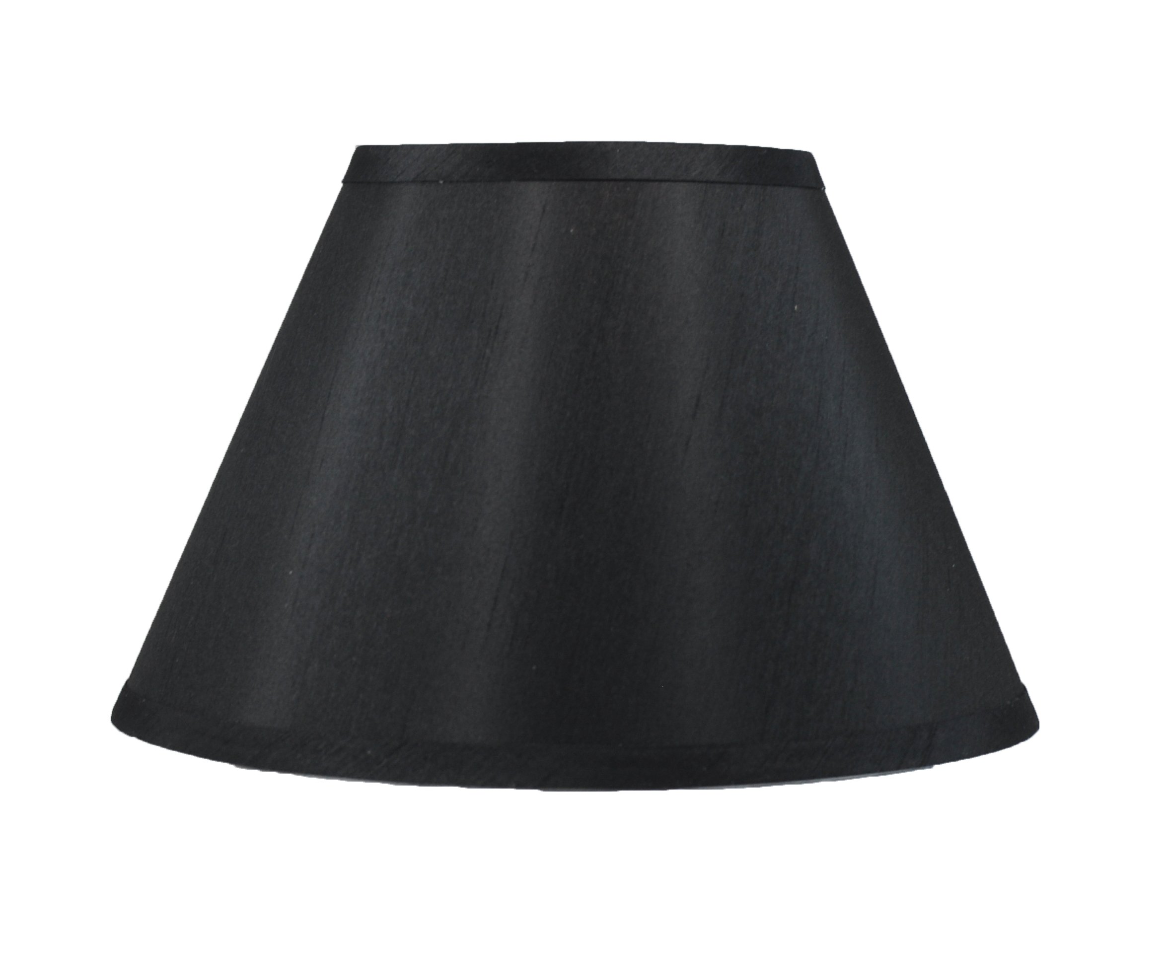 Urbanest Coolie Hardback Lampshade 16-inch - Black Faux Silk Spider Fitter for Bedroom, Living Room & Office Lighting Decor