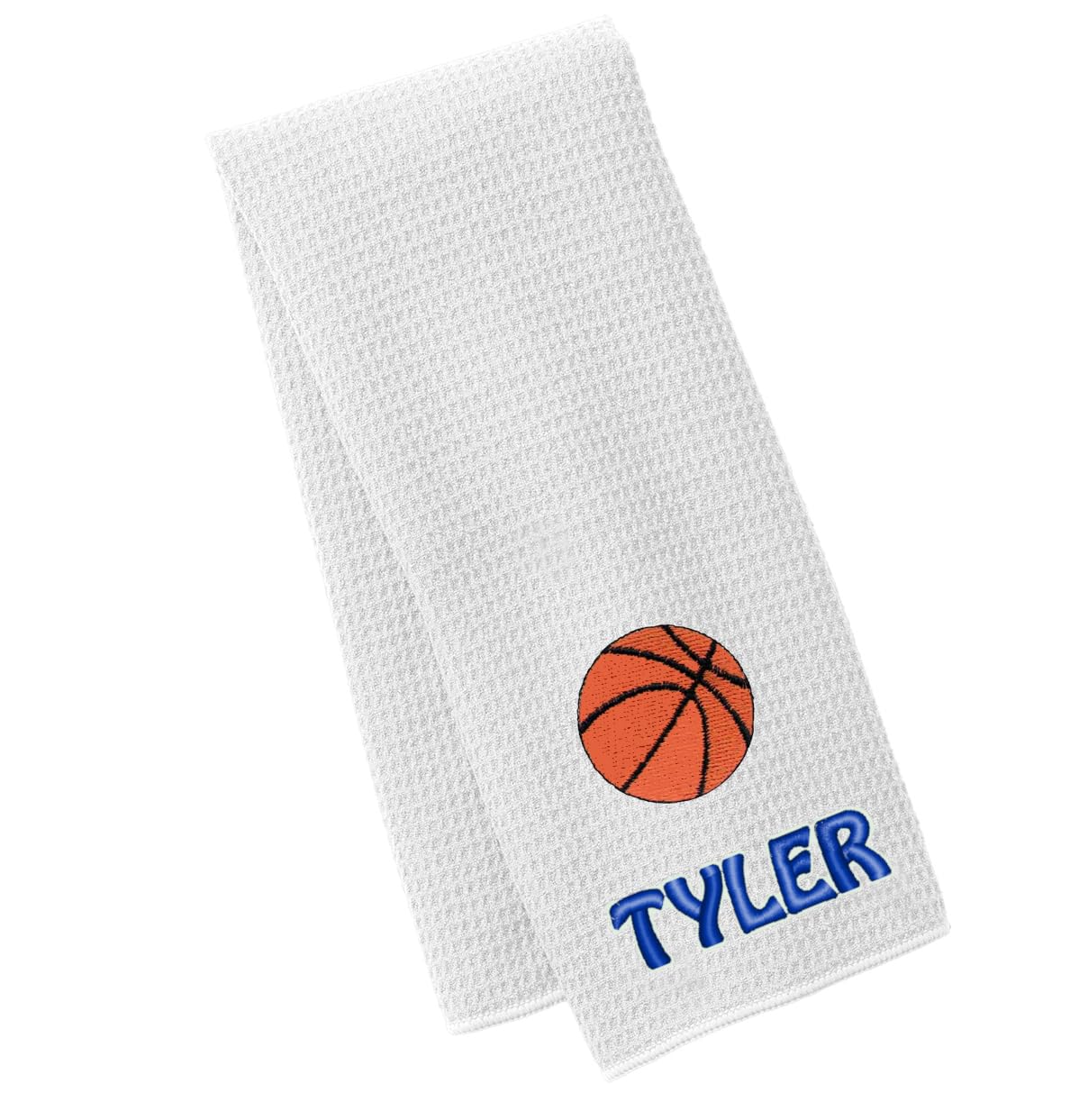 Personalized Basketball Workout Towel - Custom Embroidered Name Gym Towel - Waffle Microfiber Sports Towel for Athletes - Perfect Monogrammed Gift for Basketball Players, Coaches & Fans - Great for Training, Games & Gym Sessions