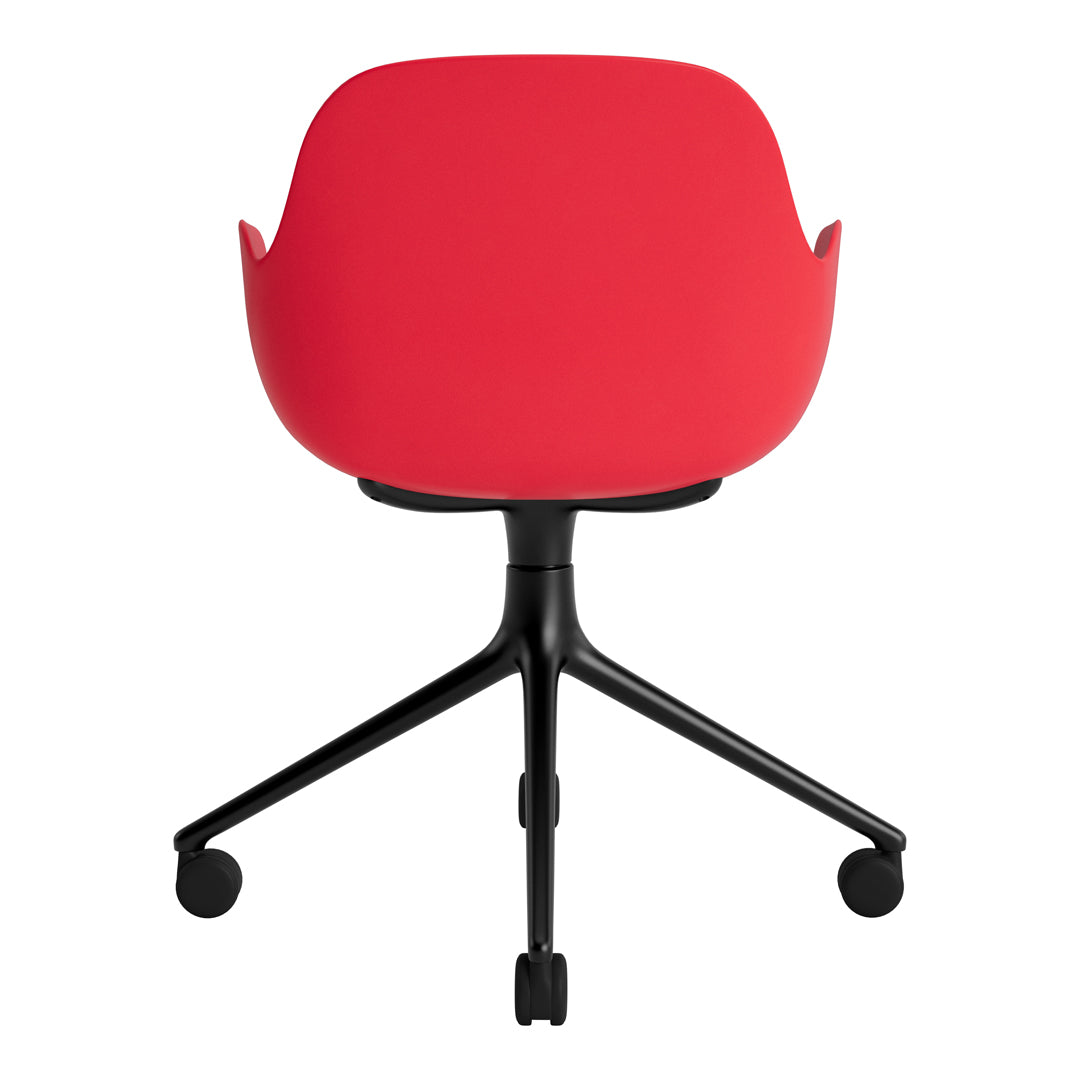 Modern Form Armchair with 4-Wheel Swivel Base - Ergonomic Office Chair for Home & Workspace - Perfect for Desks, Living Rooms, and Study Areas