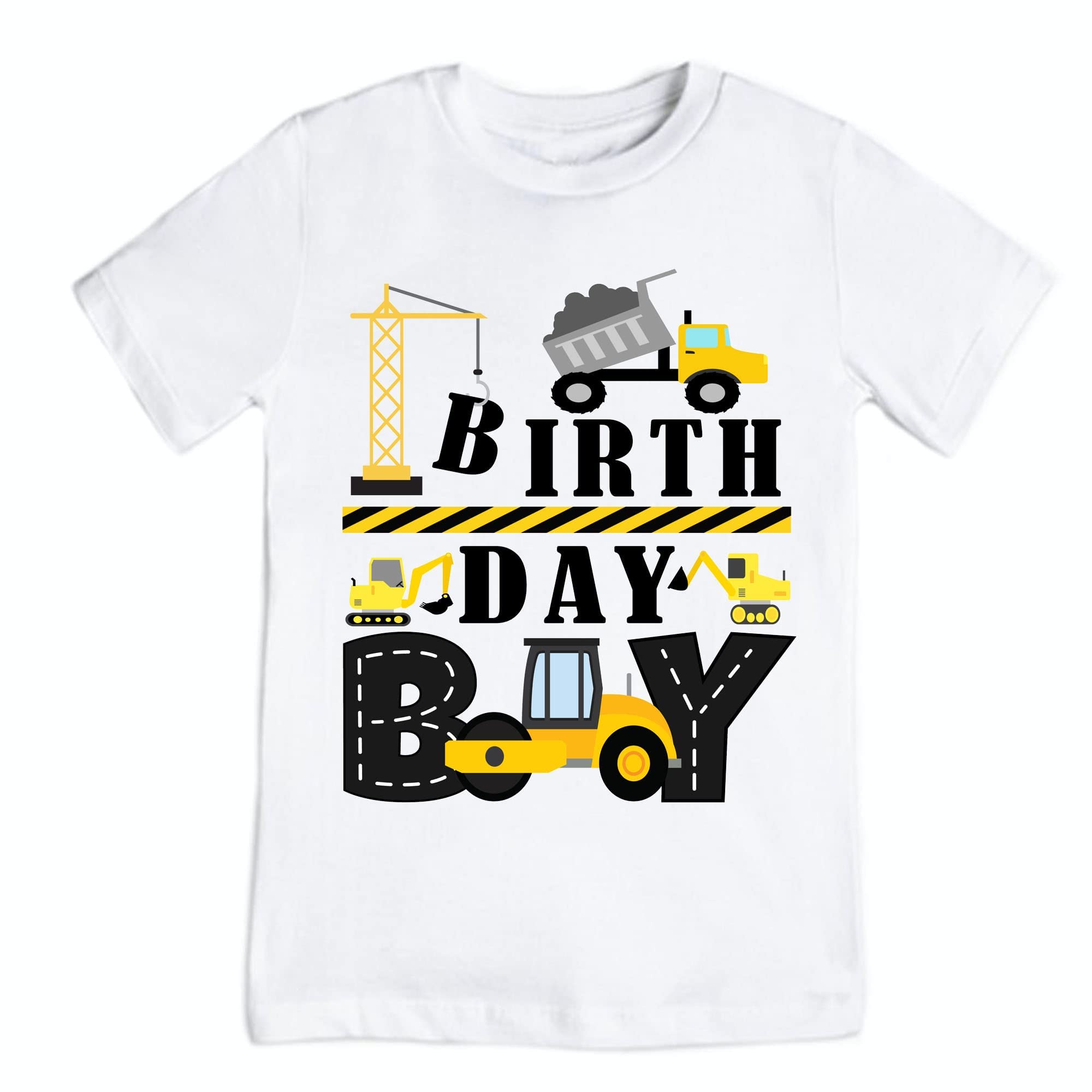 Digger Construction Birthday Shirt for Toddlers - Dump Truck & Construction Trucks Theme Outfit for 2 Year Old Boys - Yellow Digger Party Wear for Construction Site Birthday Celebration | Perfect for Digger-Themed Parties & Construction Lover Kids
