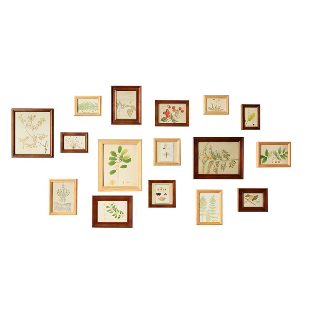 Scandinavian Retro 16-Piece Solid Wood Picture Frame Set for Wall Collage - Multi Photo Frames for Bedroom Decor, Living Room Wall Art & Home Decoration | Perfect for Family Photos, Gallery Walls & Interior Design