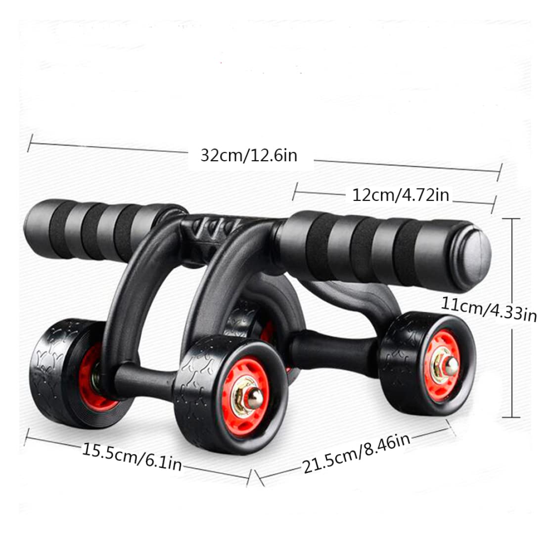 Obelunrp 4-Wheel Ab Roller for Core Workouts - Abdominal Exercise Wheel for Men & Women - Home Gym Equipment for Abs Training - Perfect for Home, Office & Fitness Enthusiasts