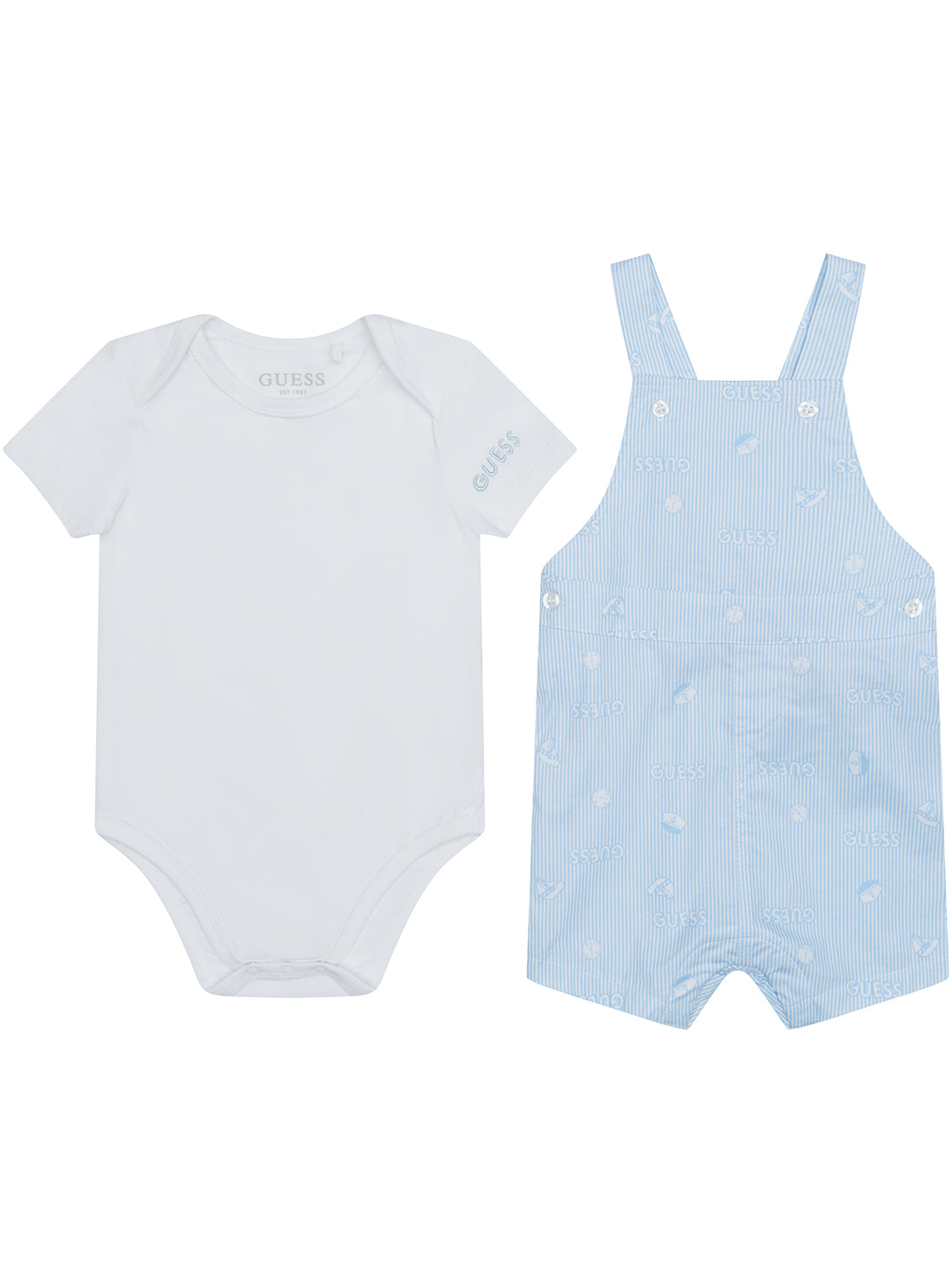 Blue 2-Piece Poplin Playsuit Set for Baby (0-12 Months) - Perfect for Summer Outings & Photo Shoots
