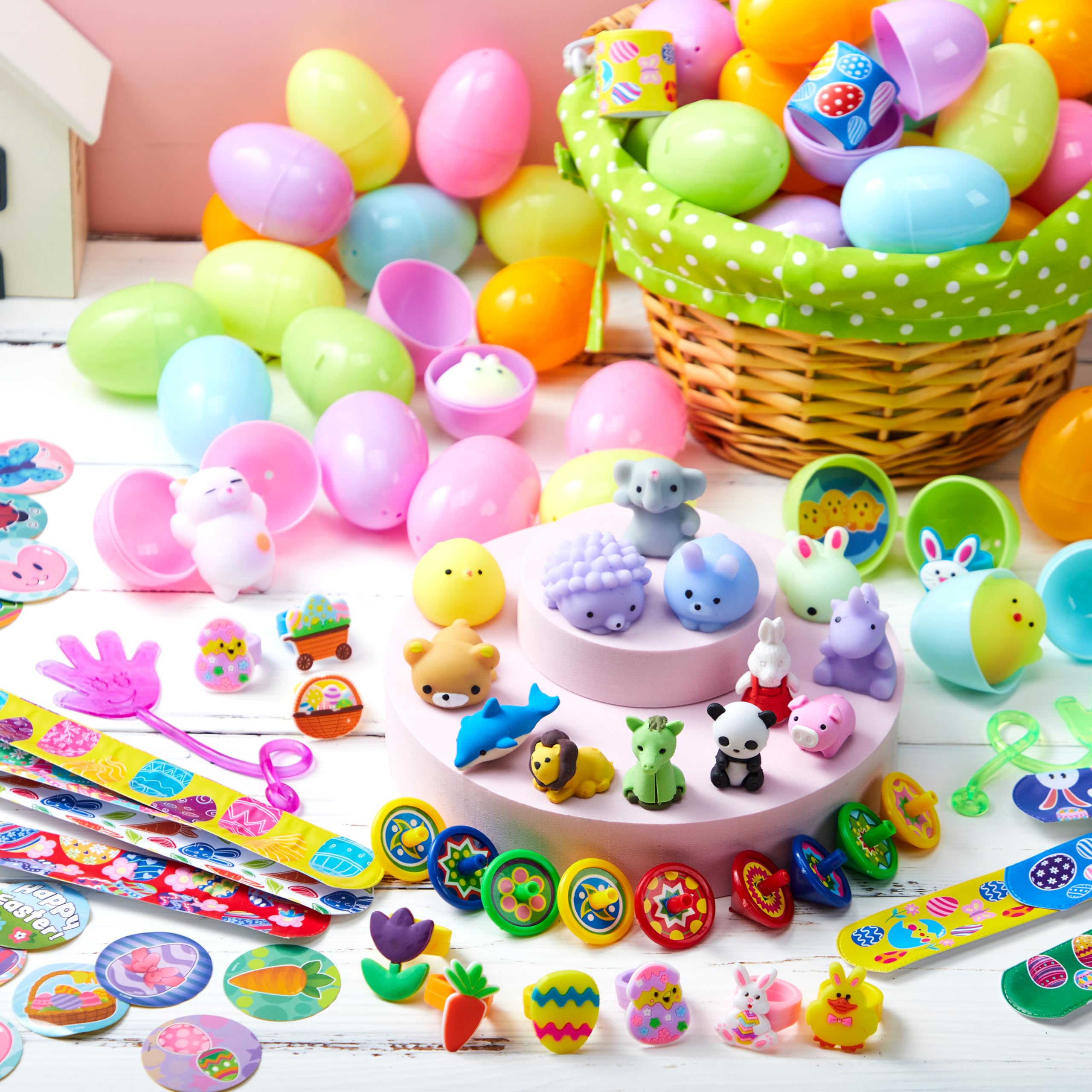 JOYIN 60 PCS Pastel Easter Eggs with Assorted Toys Inside - Easter Egg Hunt Supplies, Kids Basket Stuffers, Party Favors & Classroom Prizes - Perfect for Easter Celebrations, Birthday Parties & School Events