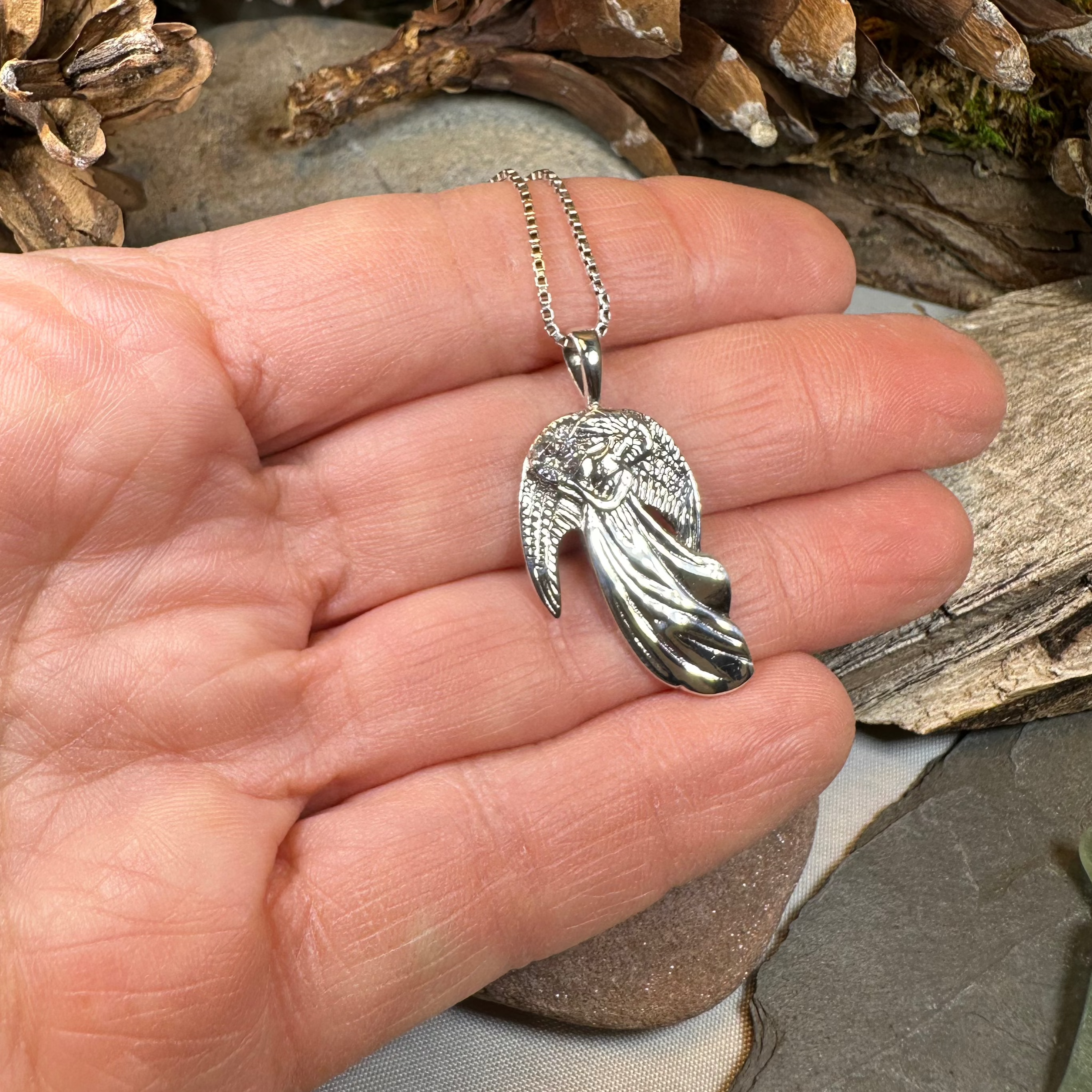Adriel Angel Necklace - Sterling Silver Pendant with 18K Gold Plating, Gift for Women, Birthday, Anniversary, Christmas | Elegant Jewelry for Everyday Wear & Special Occasions
