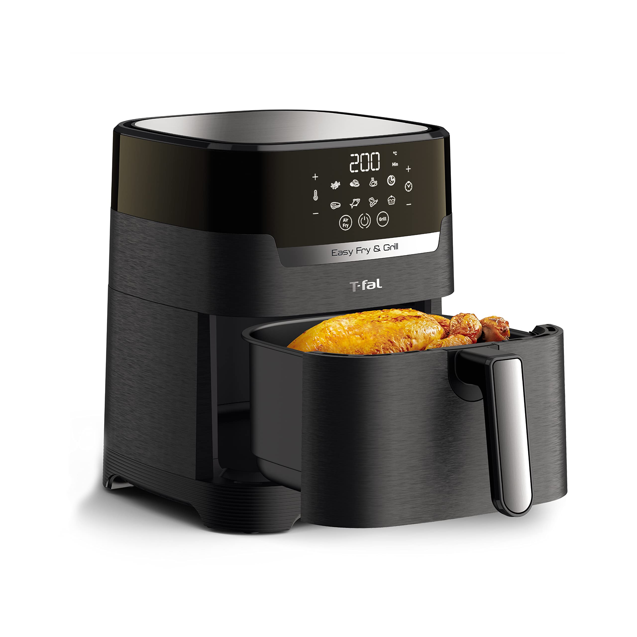 T-fal 2-in-1 Digital Air Fryer and Grill Combo - 4.4 Quart Capacity, Black - Perfect for Healthy Cooking, Crispy Fried Foods, and Grilled Meals at Home
