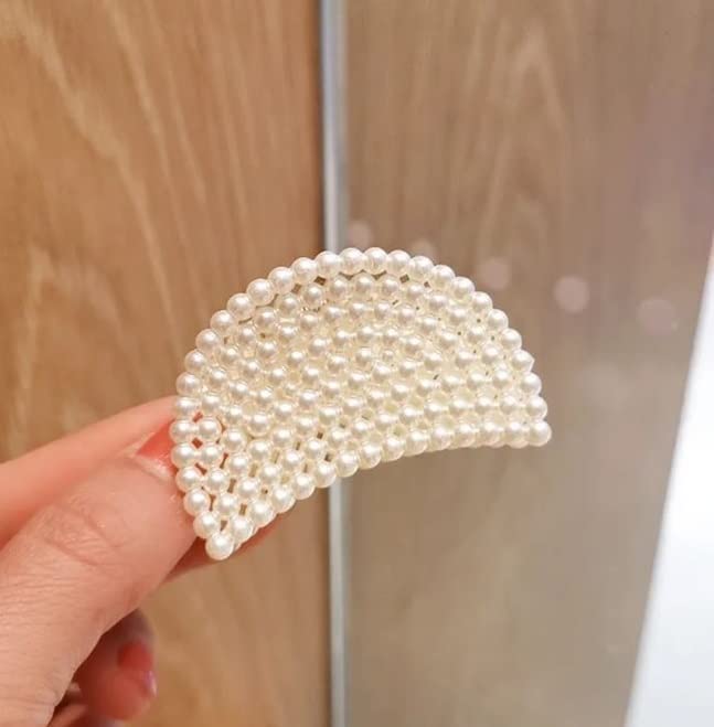 Pearl Hair Claw Clip for Women - Korean Style Hair Clutch with Strong Grip - Elegant Hair Accessories for Women & Girls - Perfect for Valentine's Day Gifts, Weddings, Parties & Everyday Styling