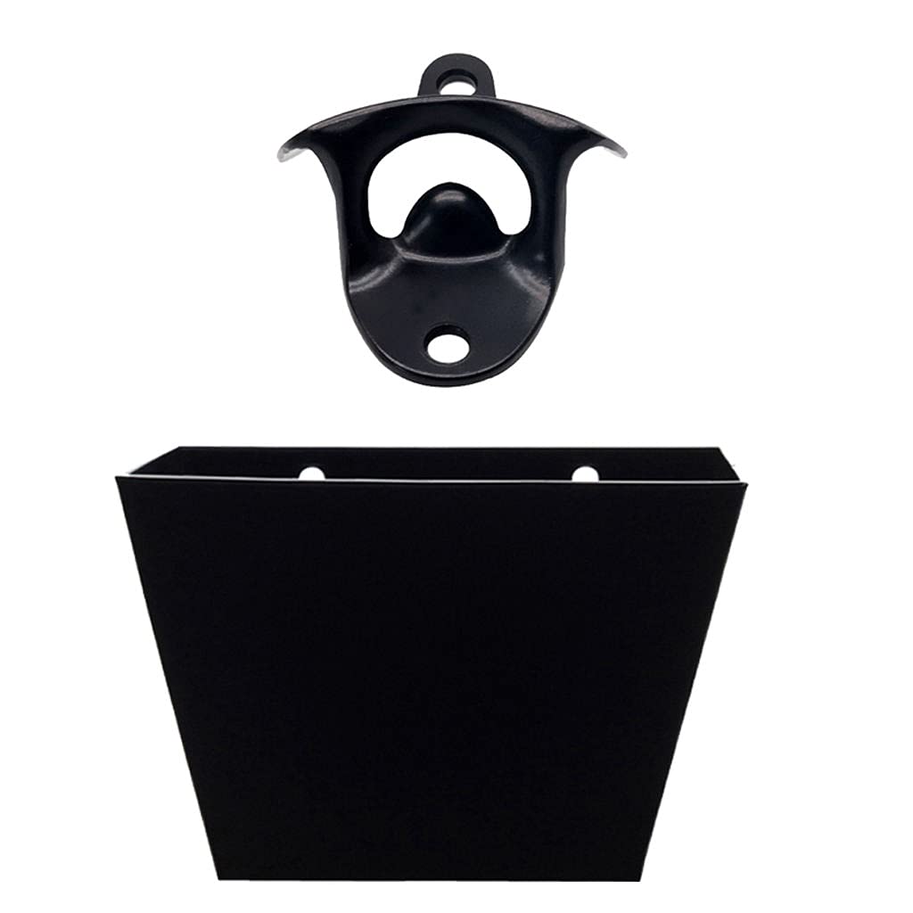 Vintage Style Black Barrel Wall Mounted Bottle Opener for Kitchen - Perfect for Home Bars, Restaurants, and Outdoor Entertaining
