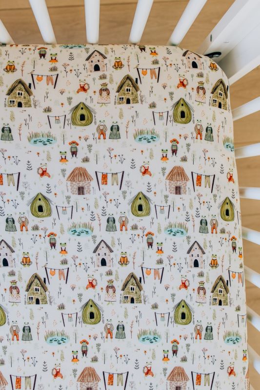 Hoppy Homestead Organic Cotton Crib Sheet - Soft, Breathable & Hypoallergenic Baby Bedding for Nursery, Crib & Toddler Bed - Perfect for Newborns, Infants & Kids