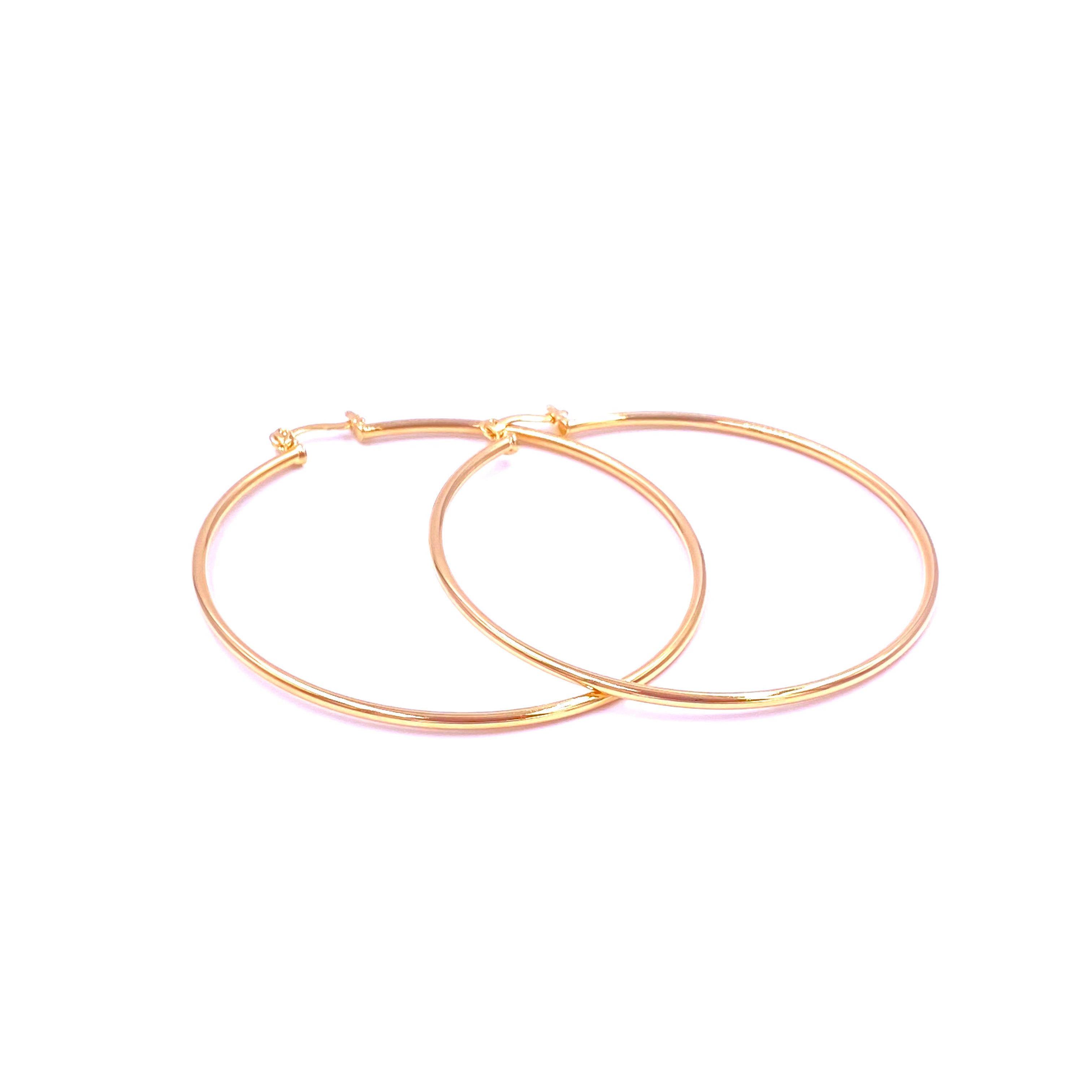 Ashley Gold Plated Stainless Steel Hoop Earrings for Women - Hypoallergenic & Tarnish-Free - Perfect for Everyday Wear, Parties & Gifts