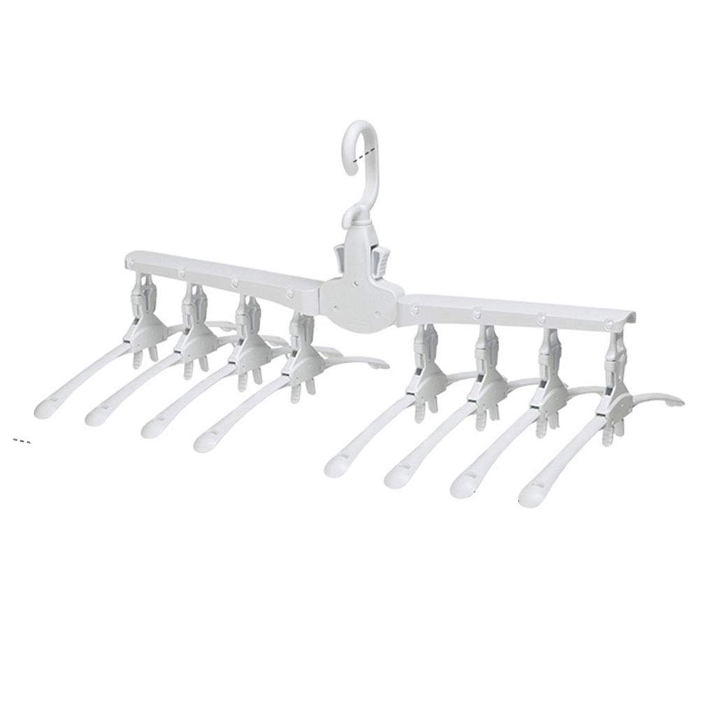 GXDJC 8-in-1 Folding Pants Hanger for Travel & Home - Space Saving Closet Organizer for Shirts, Sweaters, Suits & Pants (White, Kids Size) - Perfect for Kids' Wardrobe, Travel Packing & Small Closet Storage