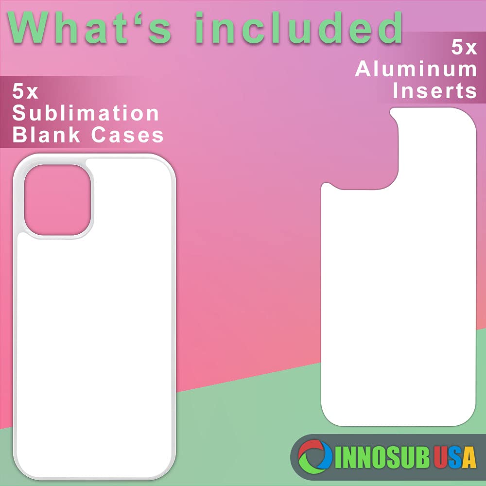 10 Pack Sublimation Phone Cases for iPhone 12/12 Pro - White Rubber Blank Printable Covers with Aluminum Inserts | DIY Custom Phone Case | Perfect for Photo Gifts, Business Promotions & Personal Style