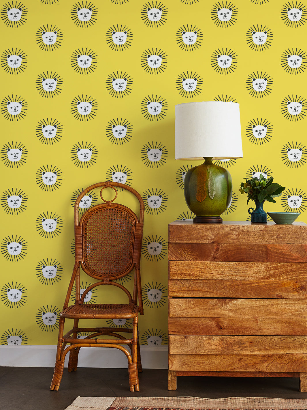 Lion's Mane Mushroom Wallpaper - Botanical Daffodil Print by Tea Collection | Perfect for Home Decor, Bedroom & Living Room Accent Walls