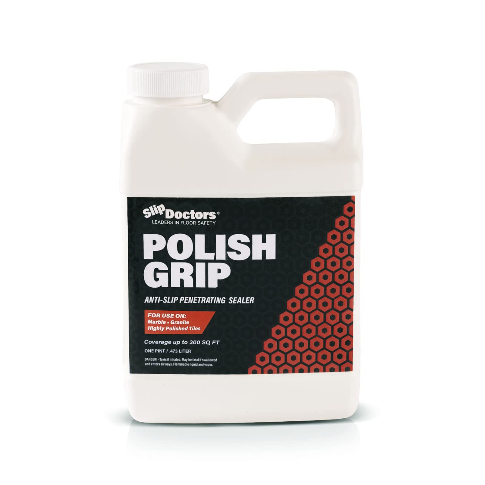 SlipDoctors Polish Grip Non-Slip Floor Coating & Sealant - Clear Pint for Marble, Granite & Tile Floors | Anti-Slip Solution for Bathrooms, Kitchens & High-Traffic Areas