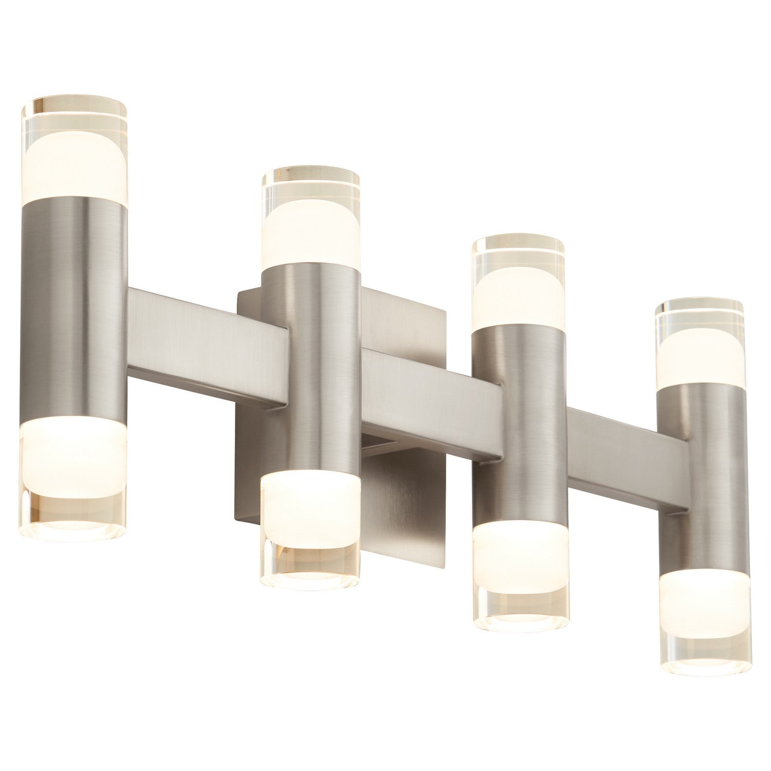Oxygen Alarum 3 597 24 Bath Vanity Light 21 Inch Wide Satin Nickel - Perfect for Bathroom Mirror Lighting and Modern Home Decor