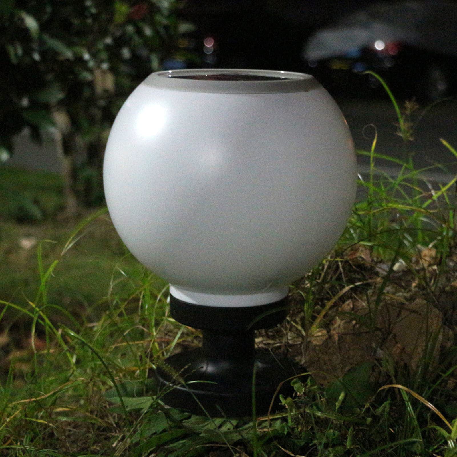 TOTITOM LED Solar Globe Column Light - Outdoor Solar Post Light with Round Ball Design for Yard, Patio, Walkway & Landscape - Weatherproof In-Ground Spike Pathway Lighting for Garden, Driveway & Deck