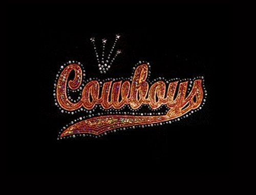 Cowboys Orange Sequin Rhinestone Iron On Transfer - Western Theme Party, DIY Costume, Dancewear, Cheerleading Outfits, Halloween & Cosplay Decorations