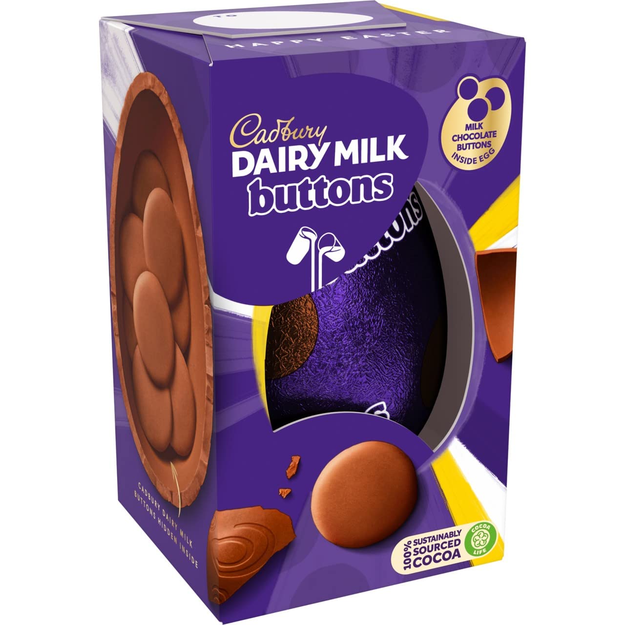 Cadbury Easter Egg 96g - Premium Milk Chocolate Egg with Giant Buttons Inside | Cadbury Dairy Milk Chocolate Easter Treat | Perfect for Easter Baskets, Gifts & Holiday Celebrations