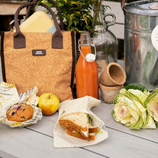 Eco-Friendly Reusable Beeswax Food Wraps - 2 Pack Sandwich Bags for Sustainable Lunch Storage & Food Preservation | Perfect for School, Picnics & Zero-Waste Kitchens