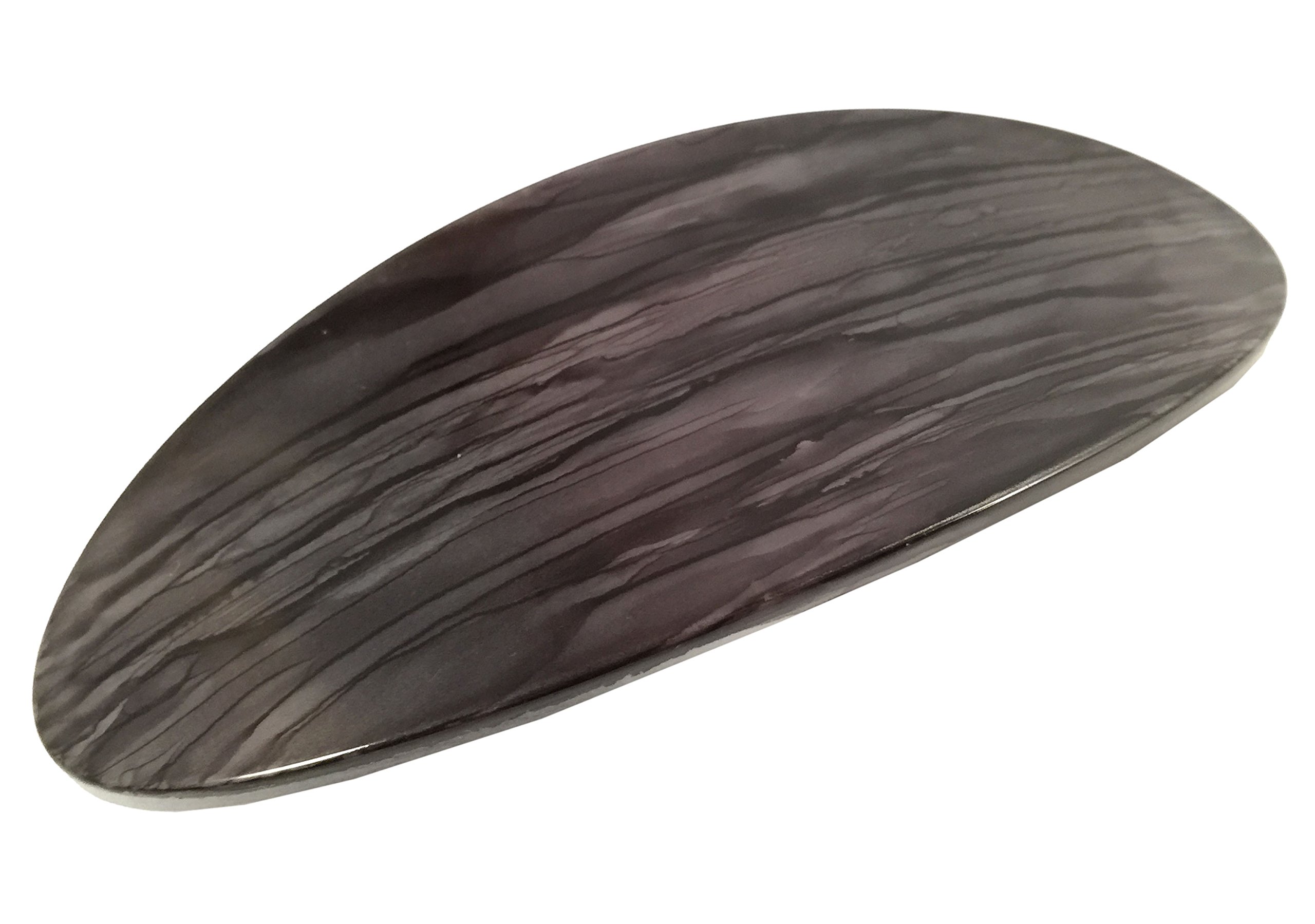 Parcelona French Oval Large Gray Black Hair Barrette Clip for Women & Girls – Handmade in France for Thick Hair, Strong Hold, No Slip – Durable Fashion Hair Accessories for Weddings, Parties & Everyday Style