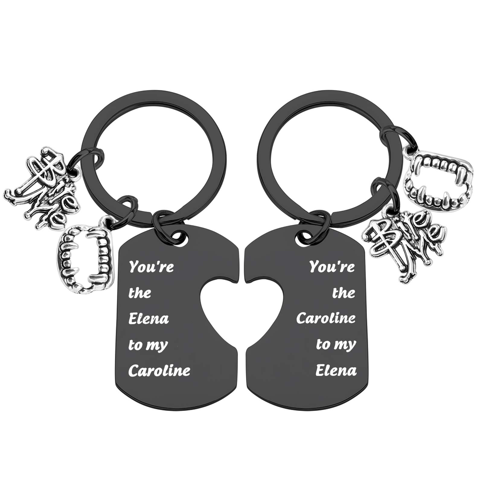 SEIRAA Inspired Quote Jewelry - Perfect Gift for Fans | 'You're The Elena to My Caroline' Keychain - Ideal for Birthdays, Anniversaries & TV Show Enthusiasts