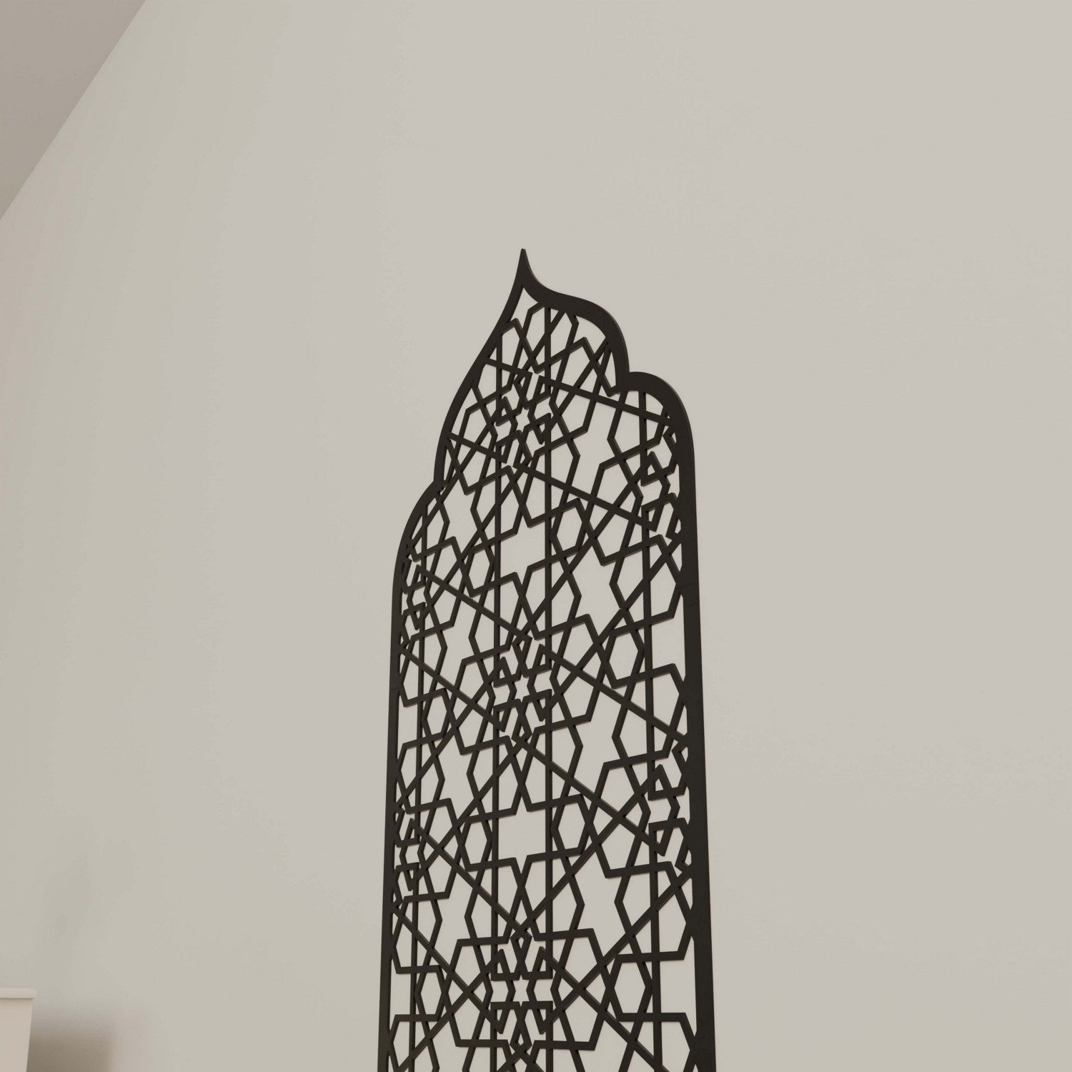 Handcrafted Wooden Islamic Prayer Niche (Mihrab) with 6-Pointed Star Design - Traditional Home Decor for Muslim Prayer Space | Perfect for Living Room, Mosque, or Islamic Center Decoration