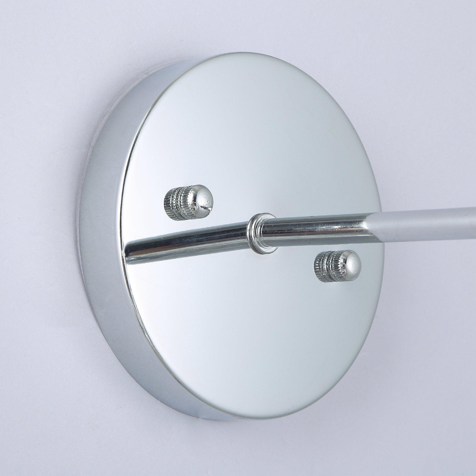 Modern Silver Wall Sconce Light - Single Bulb Fixture for Bedroom, Living Room, or Hallway Lighting