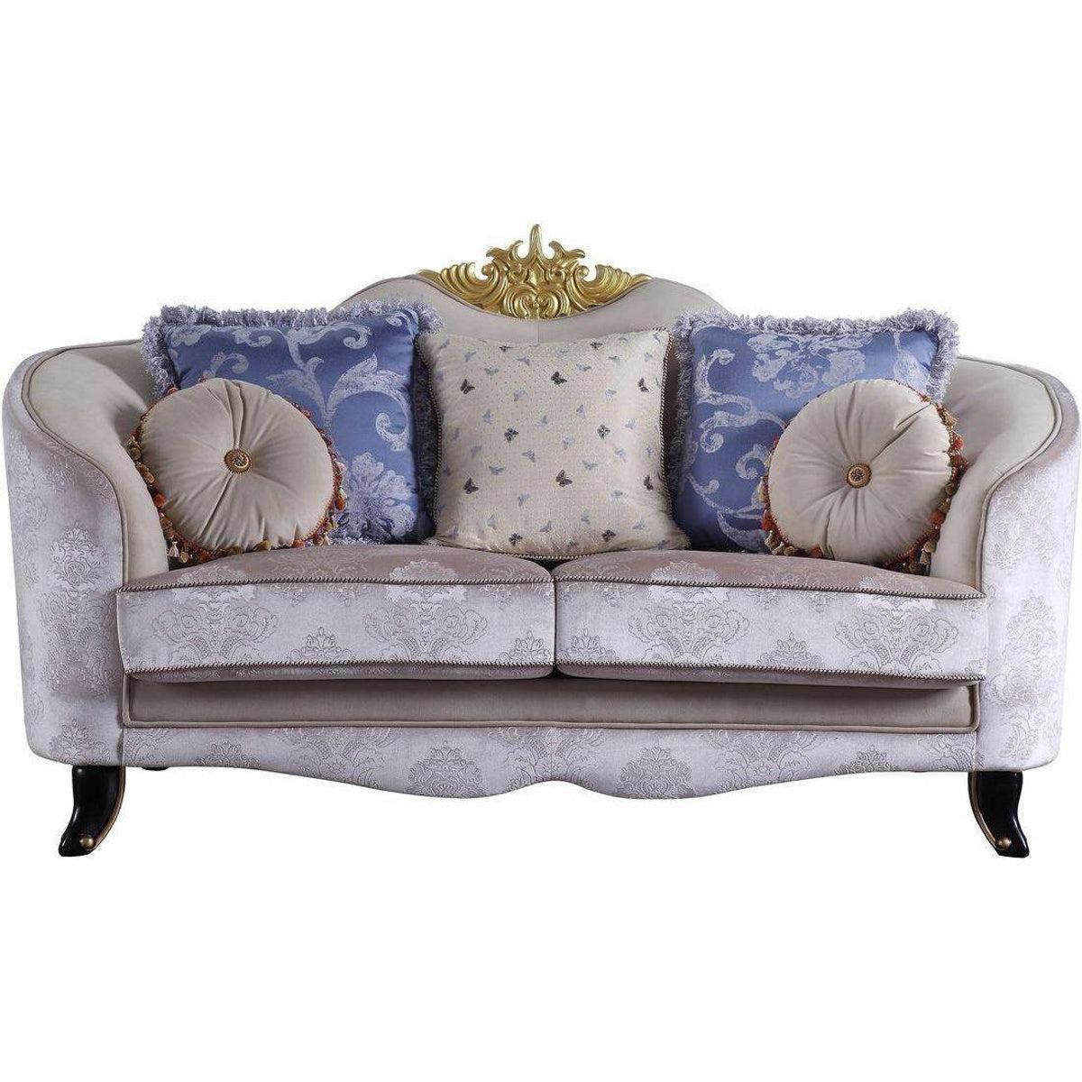 Acme Furniture Sheridan Loveseat in Cream 53946 - Modern Two-Seater Sofa for Living Room, Lounge & Small Spaces