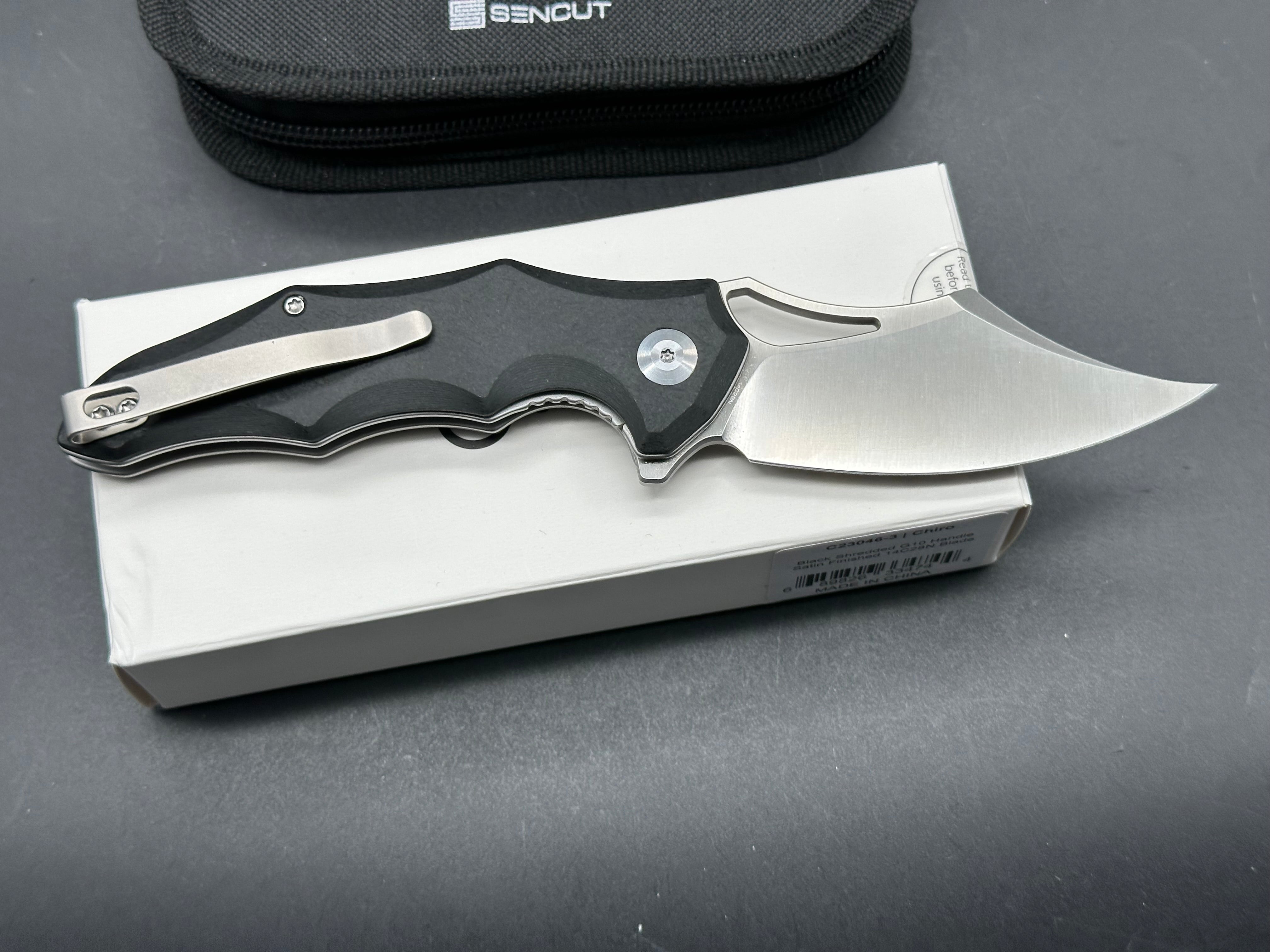 CIVIVI CHIRO Folding Pocket Knife - 14C28N Stainless Steel Blade, Black Handle, Clip Point Plain Edge Satin Finish - Perfect for Camping, Hiking & Everyday Carry (EDC)