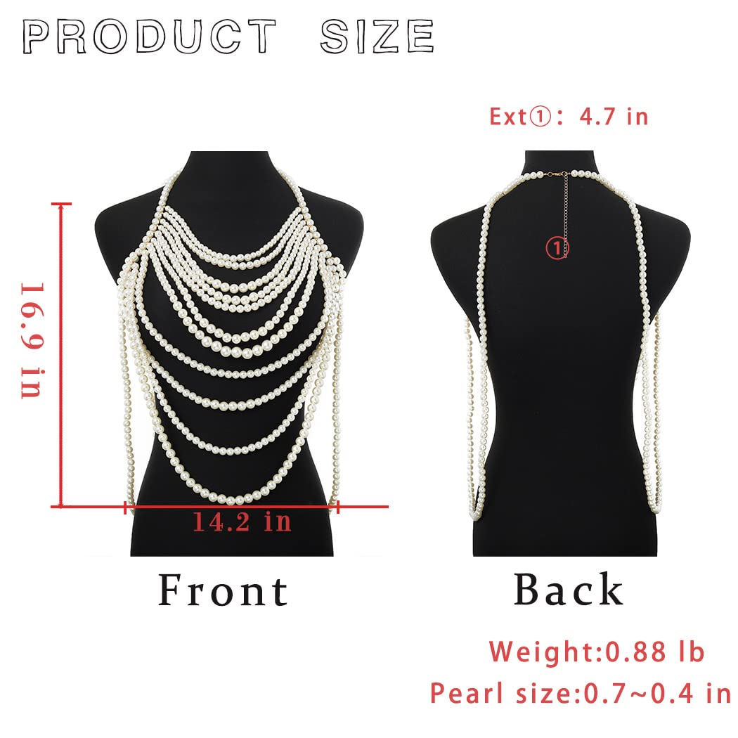 Florry Pearl Body Chain - Elegant Shoulder Necklace & Top Body Jewelry for Women | Perfect for Weddings, Parties, Bachelorette & Date Nights
