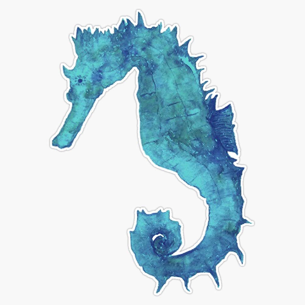 Waterproof Seahorse Vinyl Sticker - 5 Inch Decal for Laptop, Car Bumper, Window | Ocean-Themed Watercolor Art | Perfect for Scrapbooking, DIY Crafts & Marine Lovers