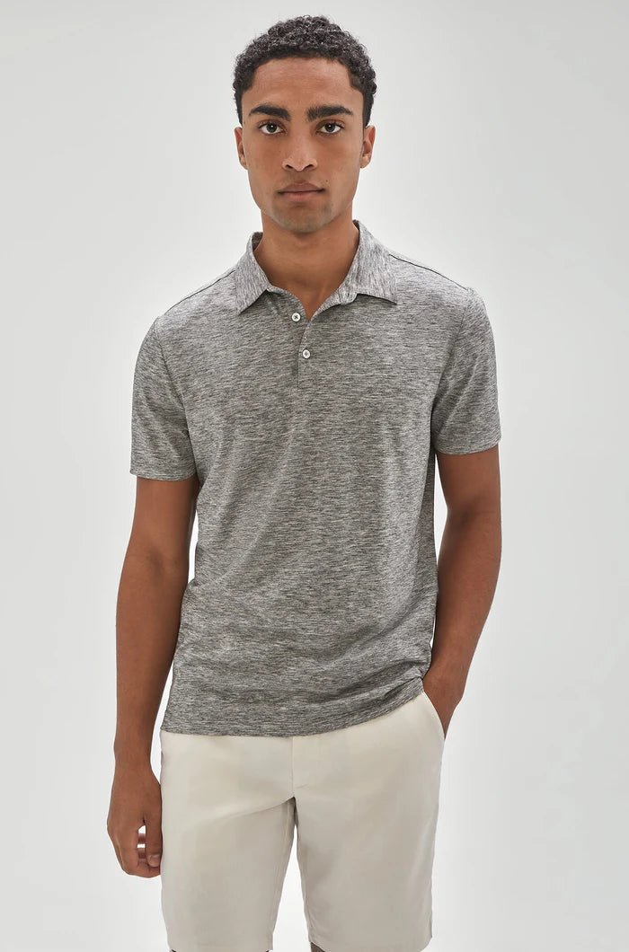 Robert Barakett Heathered Short Sleeve Polo Shirt for Men - Breathable Cotton Blend Casual & Business Wear - Perfect for Golf, Office & Summer Outings