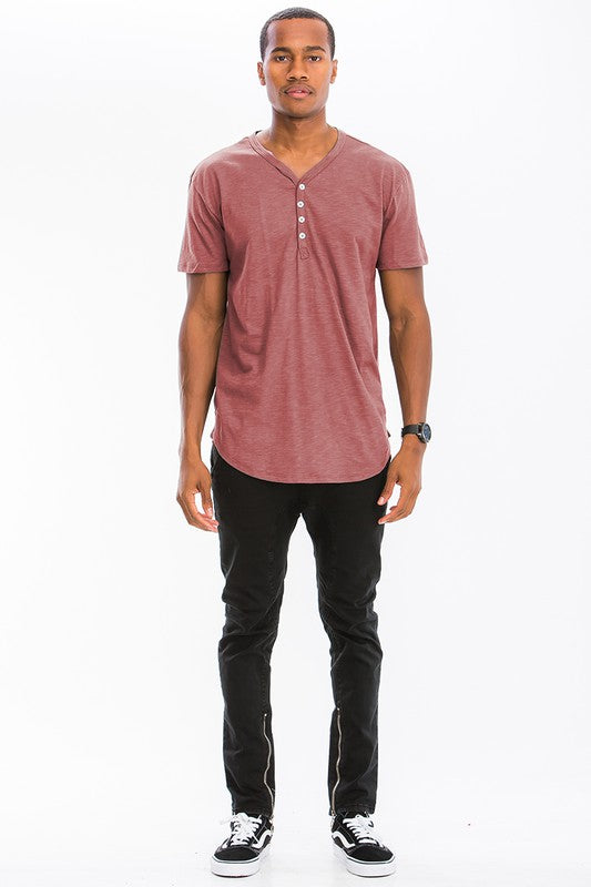 Men's Short Sleeve 4-Button Henley Shirt - Casual Cotton Tee for Summer Outfits, Date Nights & Weekend Wear