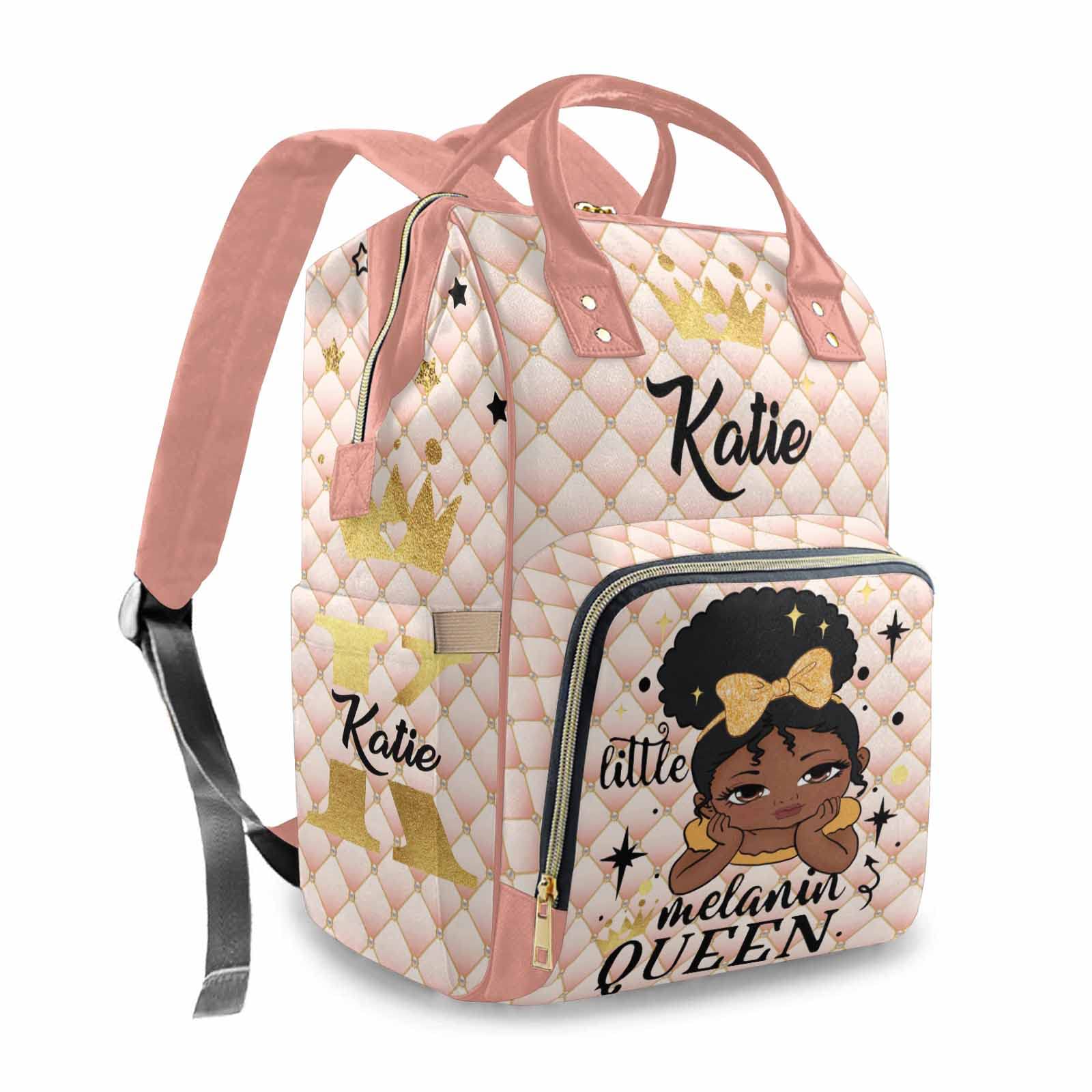 Custom Personalized Diaper Backpack for Baby Girl & Boy - Large Waterproof Baby Shower Gift, Travel Nursing Organizer with Name Crown Design - Perfect for New Moms, Daycare & Family Outings