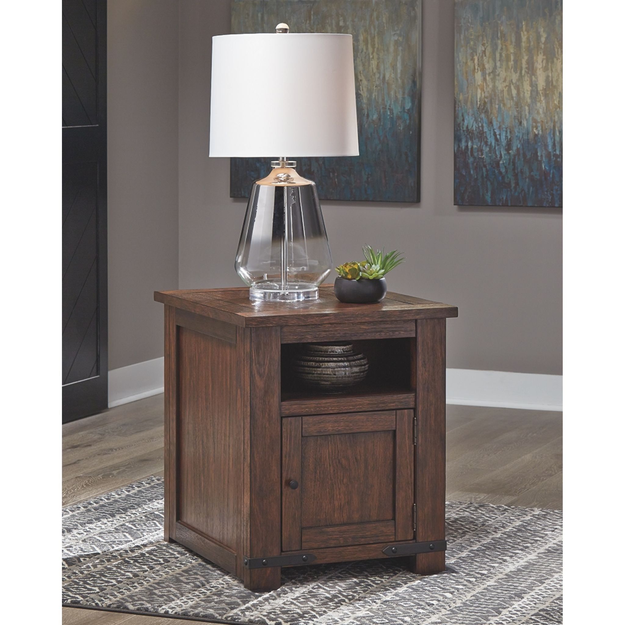 Budmore End Table - Brown Wooden Side Table for Living Room, Bedroom & Office | Stylish & Functional Home Decor