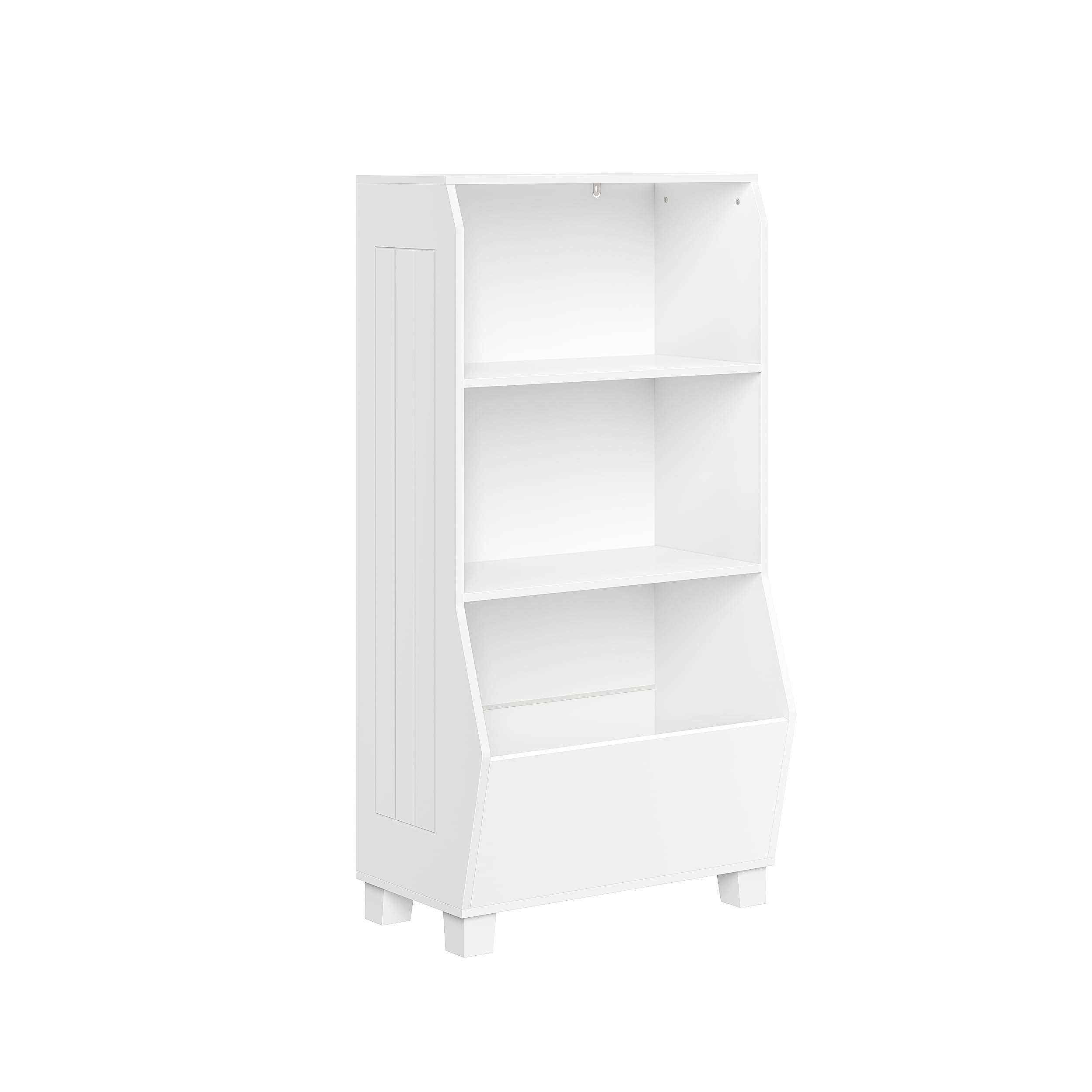RiverRidge 23-Inch Kids Bookcase with Toy Storage Organizer - White Wooden Bookshelf for Children's Bedroom, Playroom & Nursery Organization