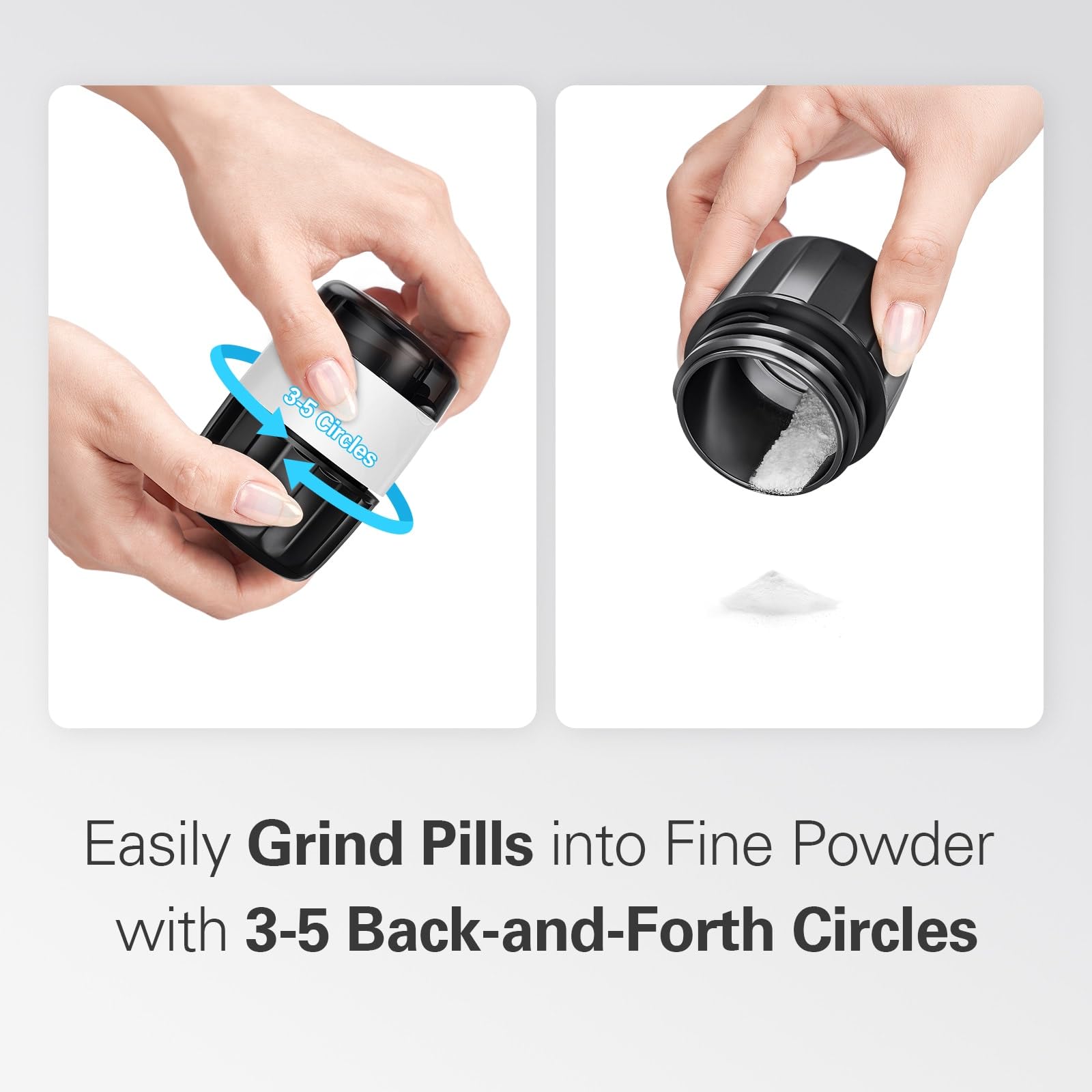 DEPAD 3-in-1 Pill Crusher, Cutter & Grinder - Fine Powder Medicine Crusher with Storage Compartment - Perfect for Tablets, Small Pills & Daily Medication Management - Ideal for Travel, Elderly Care & Home Use