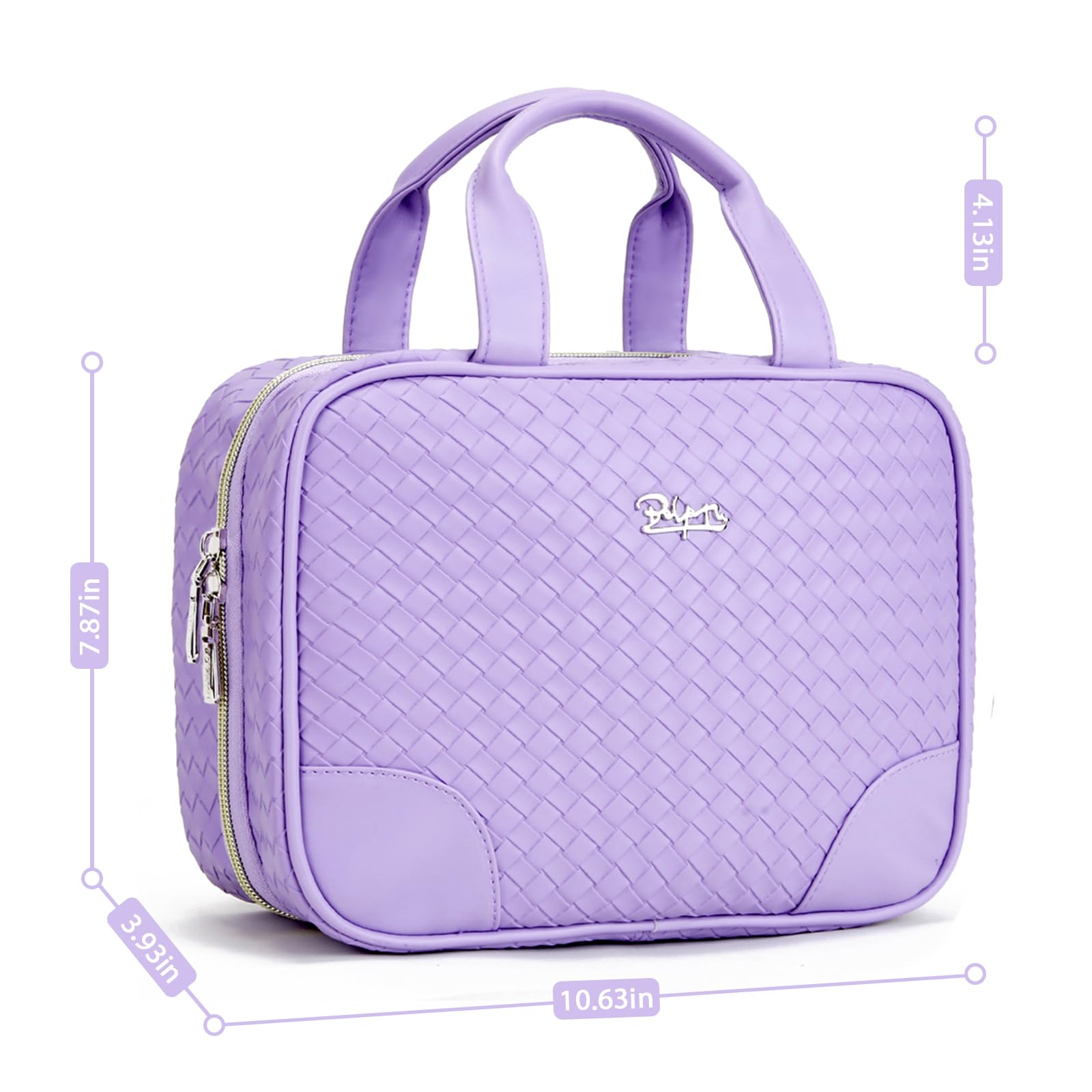 BOYATU Hanging Travel Toiletry Bag & Makeup Organizer - Large Capacity Cosmetic Bag with Handle, Portable for Women & Men (Purple) - Perfect for Vacation, Gym, Business Trips & Daily Use