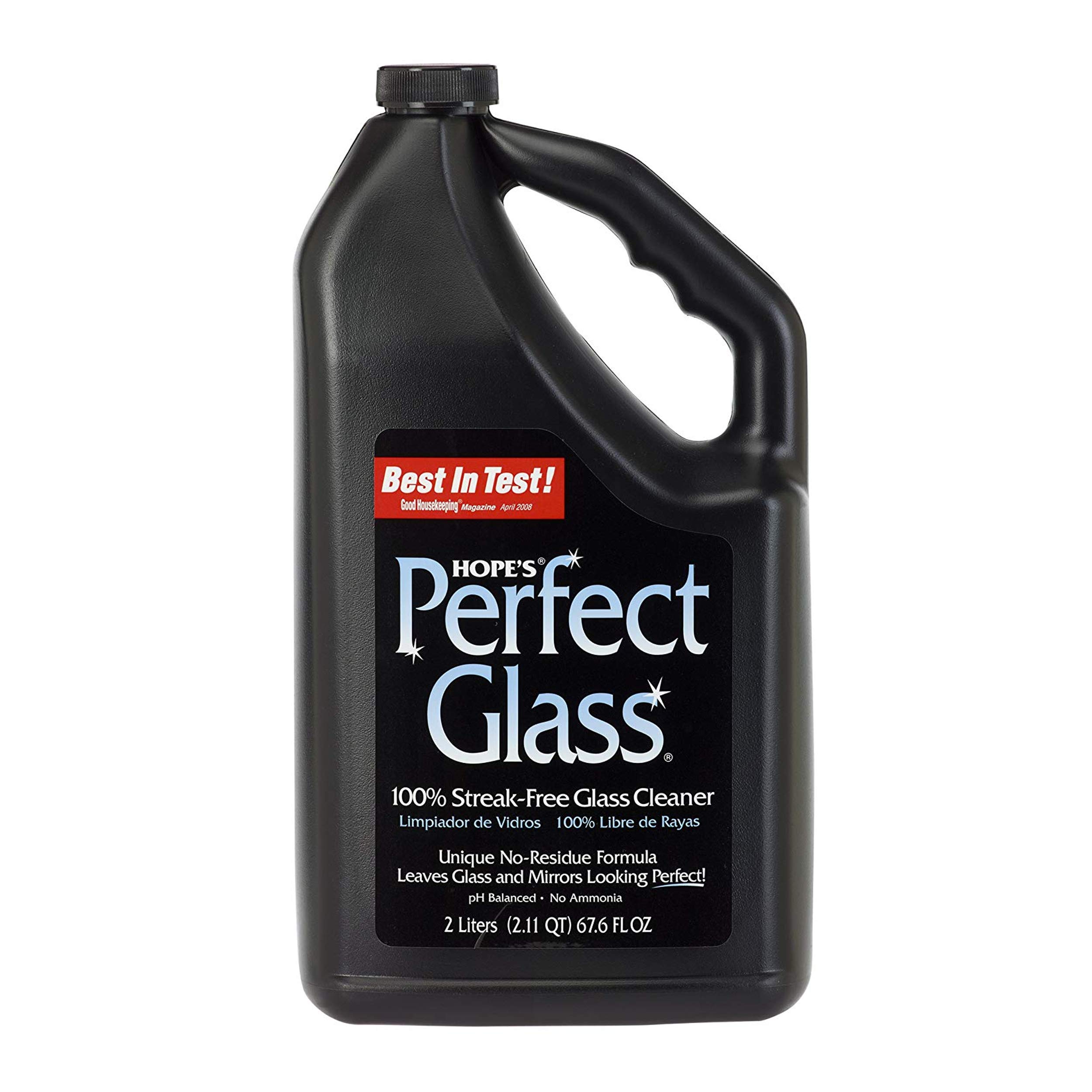 HOPE'S Perfect Glass Cleaner Refill - 67.6 oz Streak-Free Formula for Windows & Mirrors | Less Wiping, No Residue | Multi-Purpose Kitchen Cleaning Spray - 32 oz | Ideal for Home, Office & Commercial Use