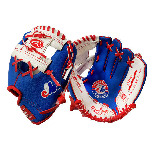 Rawlings Montreal Expos 10 MLB Logo Baseball Glove - Right Hand Throw - Perfect for Baseball Games, Training & Collectors